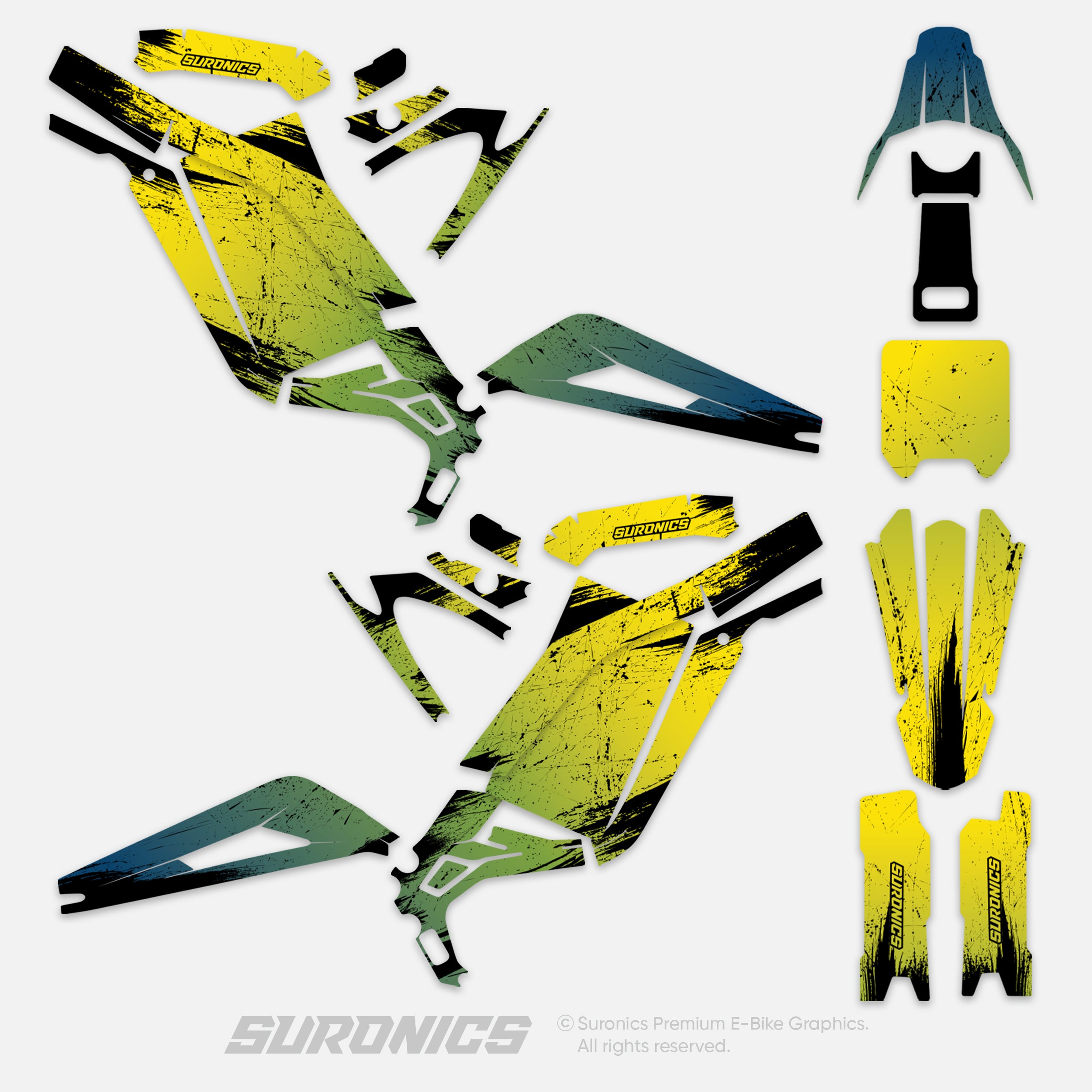 FADE NAVY YELLOW Surron Light Bee Graphics kit