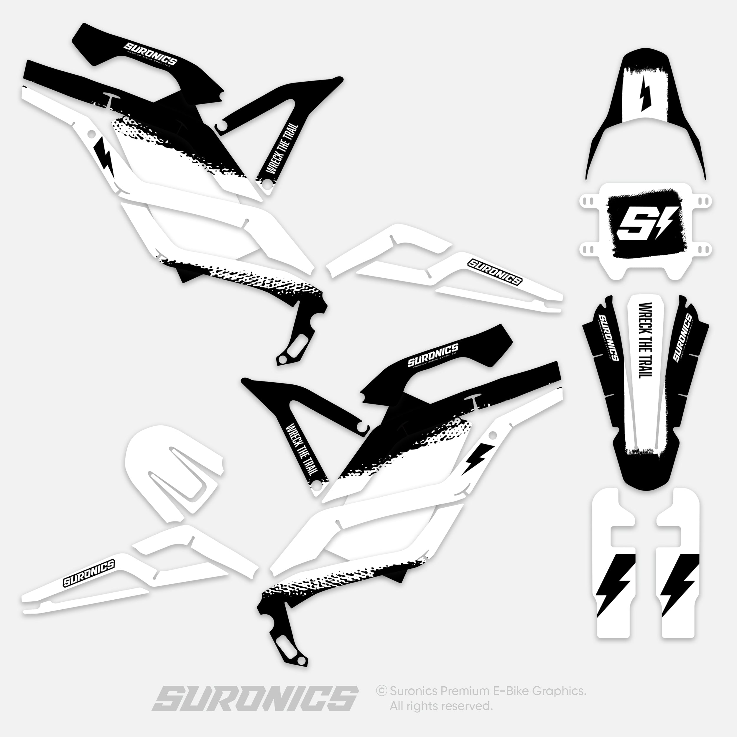 HALF BLACK WHITE 79Bike Falcon PRO / GT / M Graphics kit