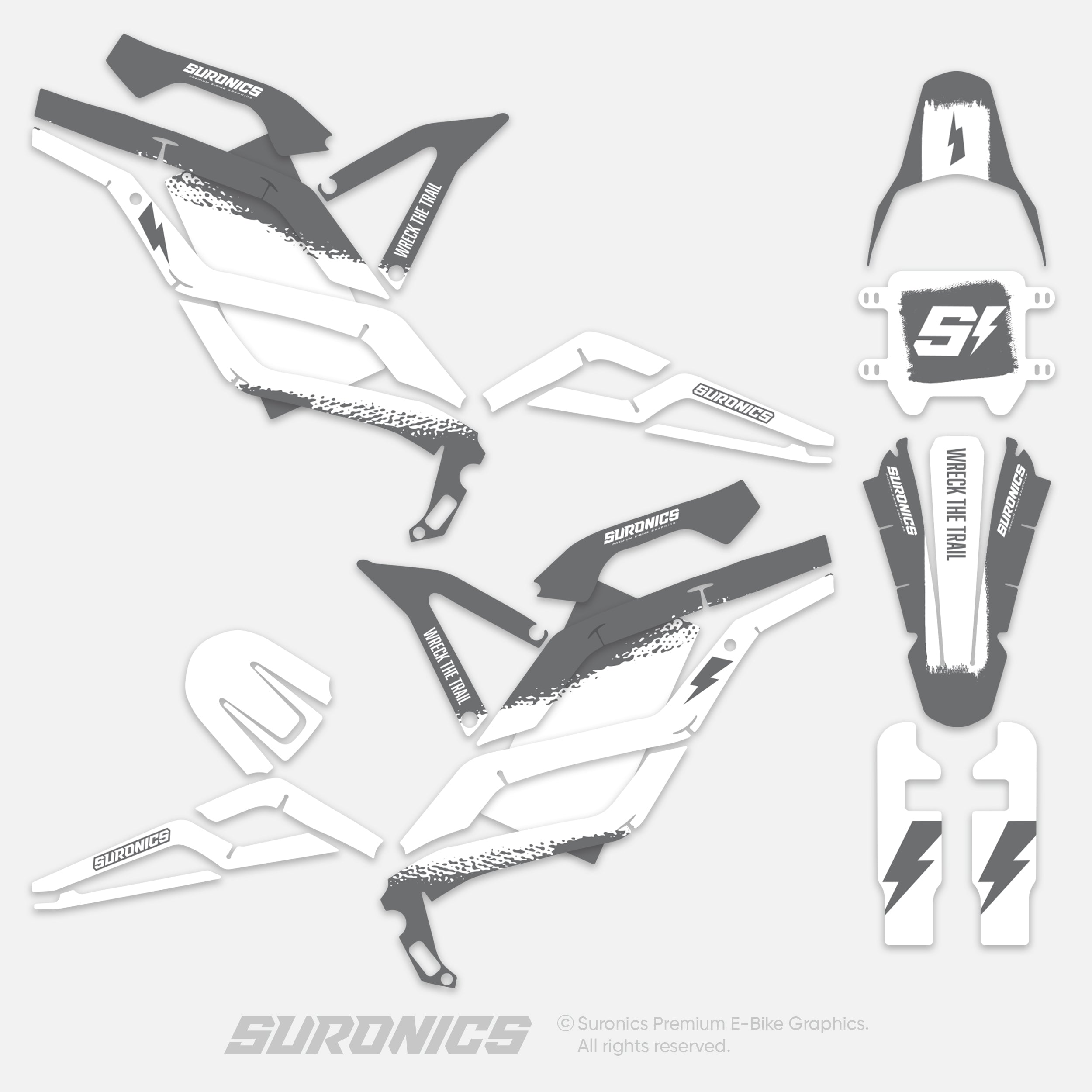 HALF GREY WHITE 79Bike Falcon PRO / GT / M Graphics kit