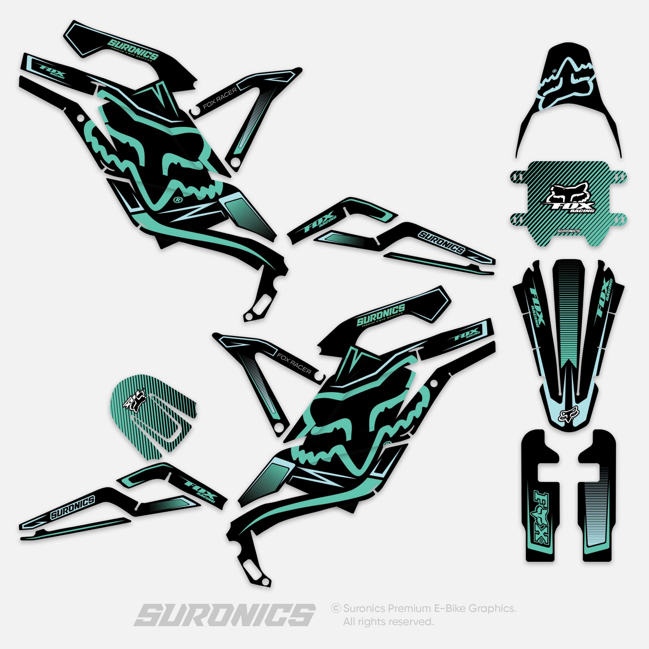 FOX RACER BLACK MINT 79Bike Falcon PRO / GT / M Graphics kit