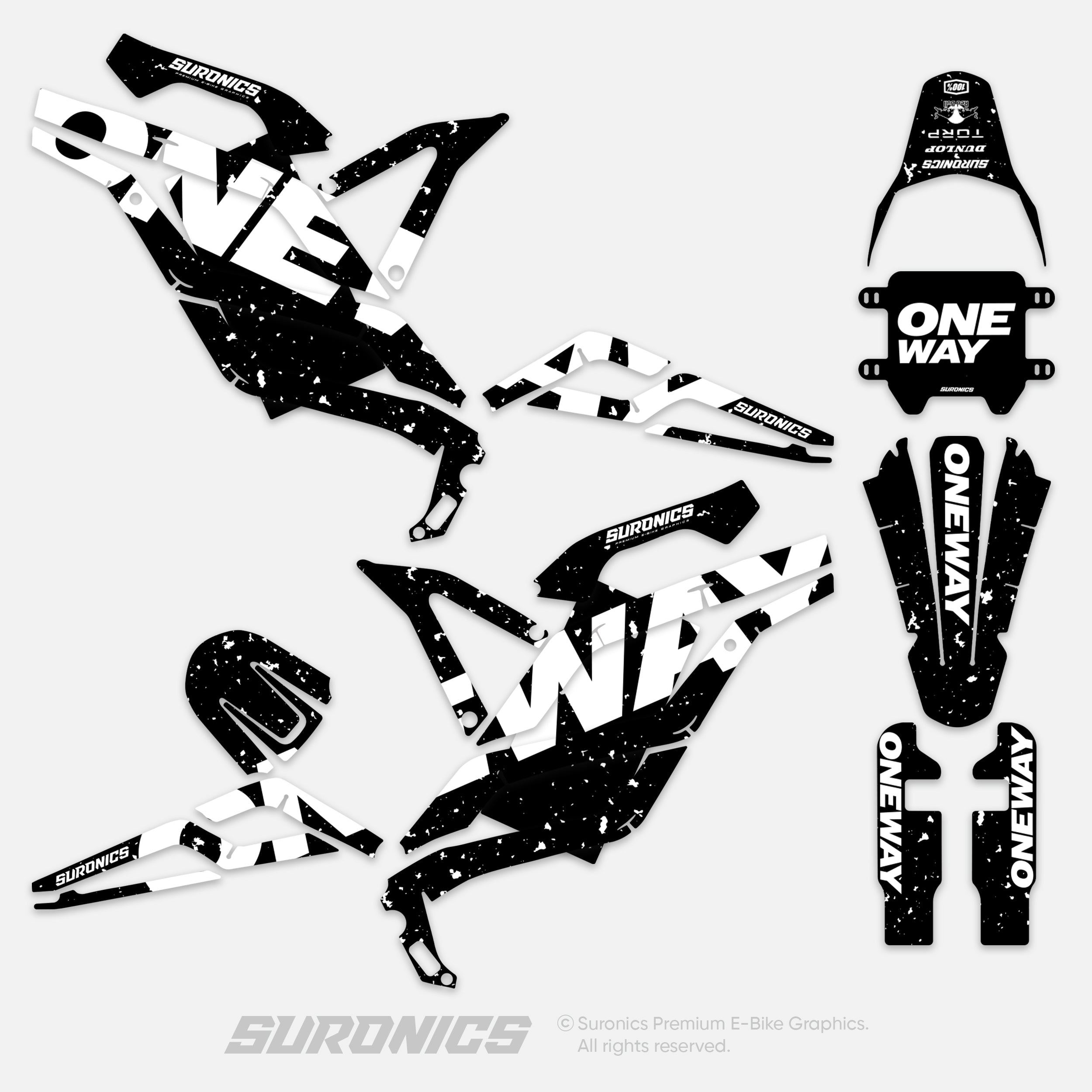 ONEWAY BLACK WHITE 79Bike Falcon PRO / GT / M Graphics kit