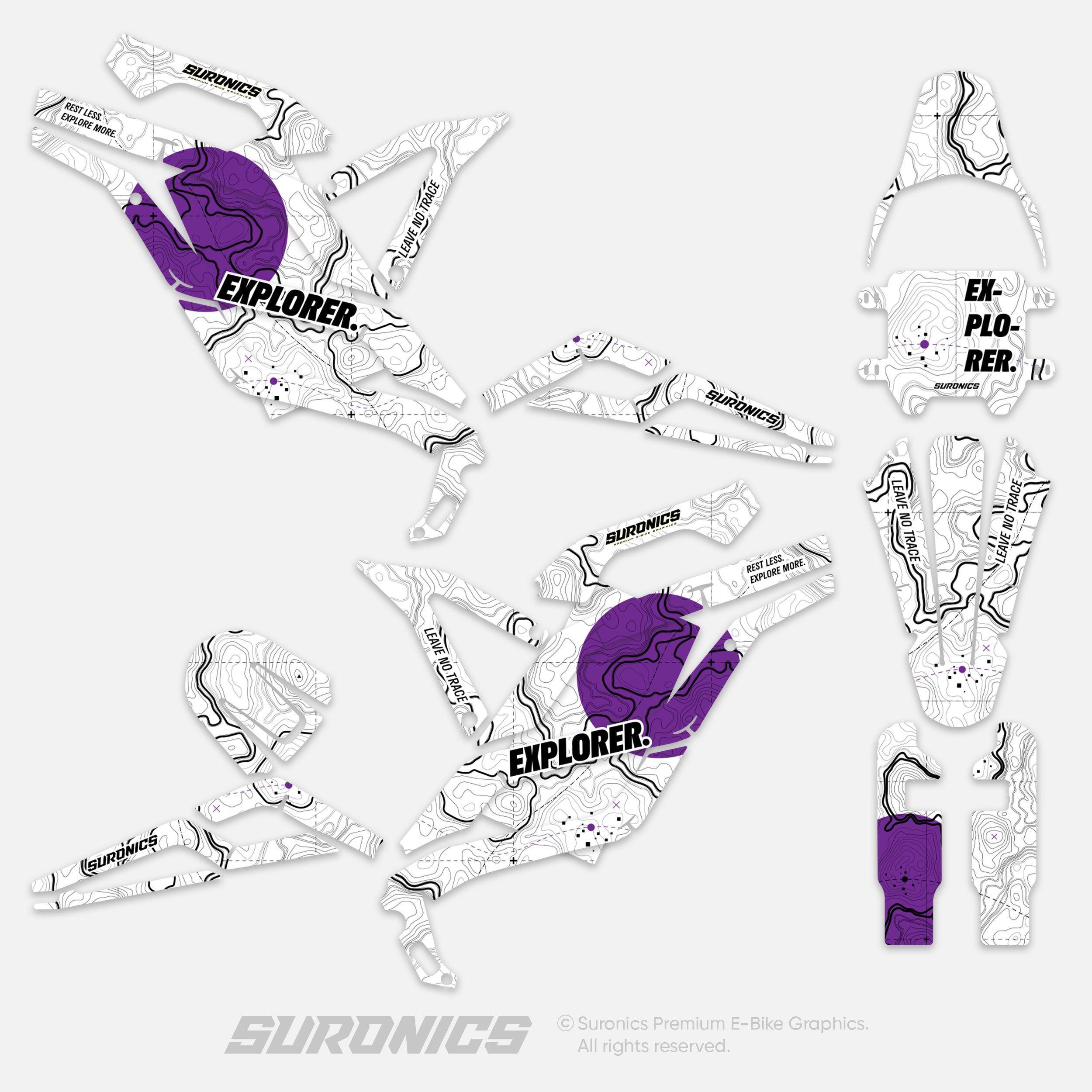 EXPLORER WHITE PURPLE 79Bike Falcon PRO / GT / M Graphics kit