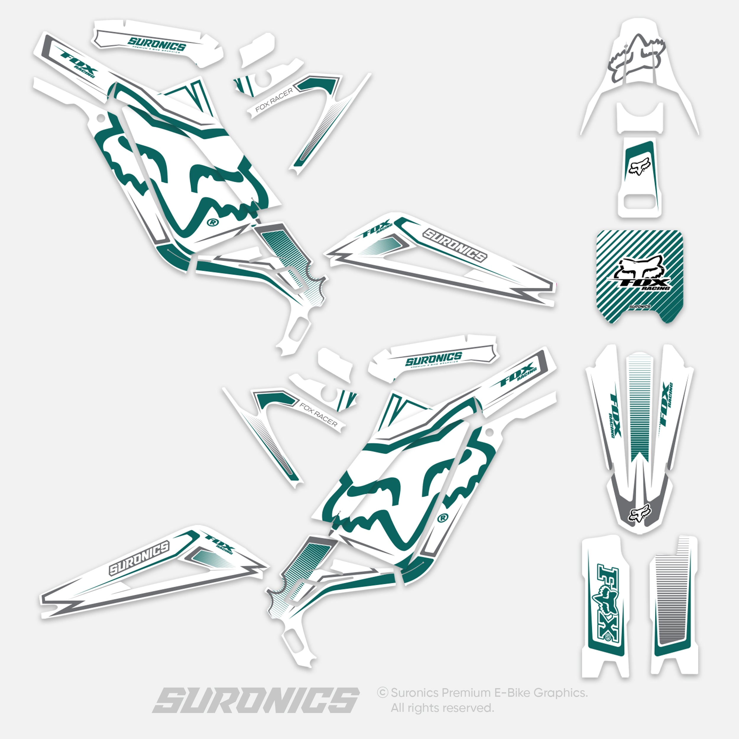 FOX RACER WHITE AVENTUR Surron Light Bee Graphics kit