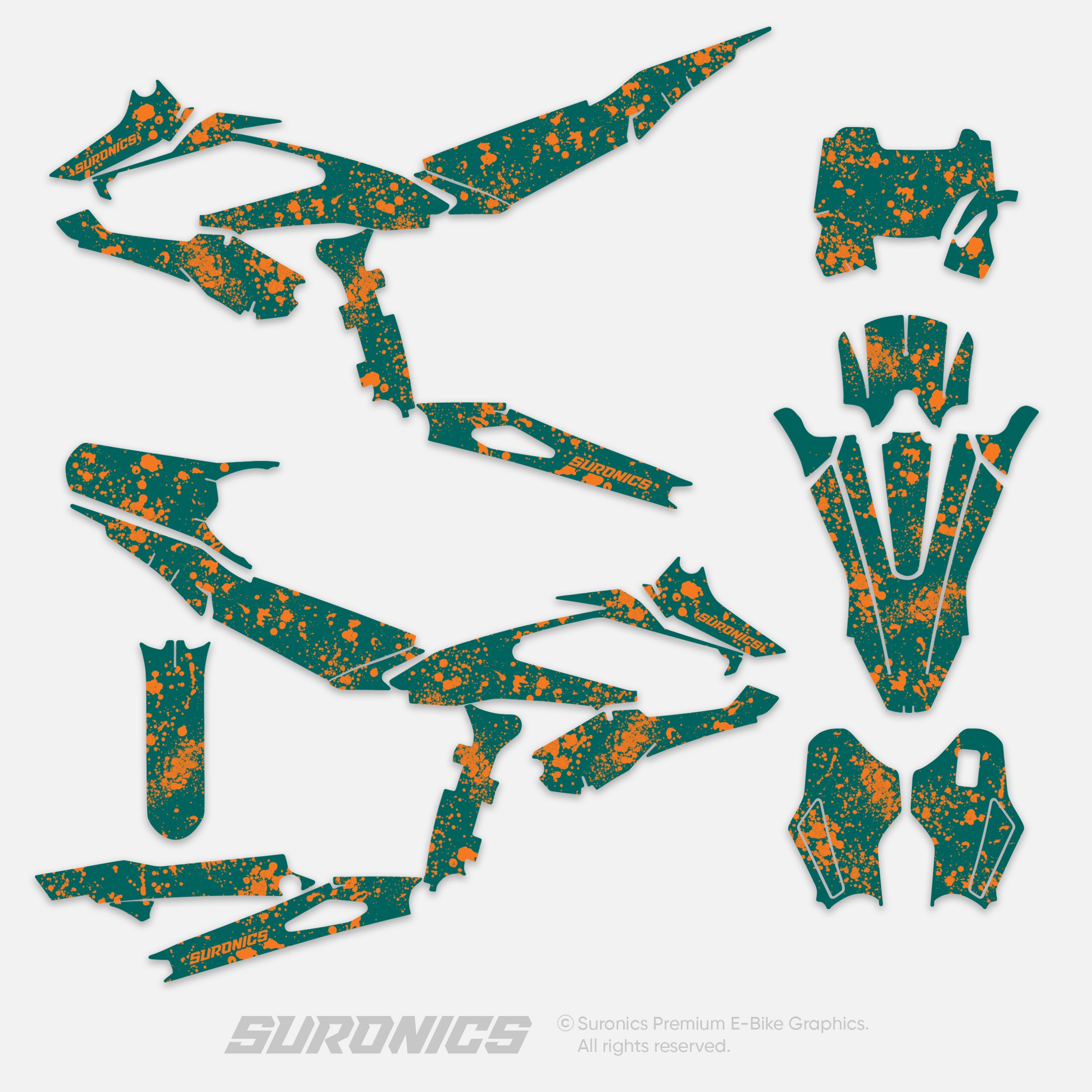 SPLATTER AVENTUR ORANGE Surron Hyper Bee Graphics kit