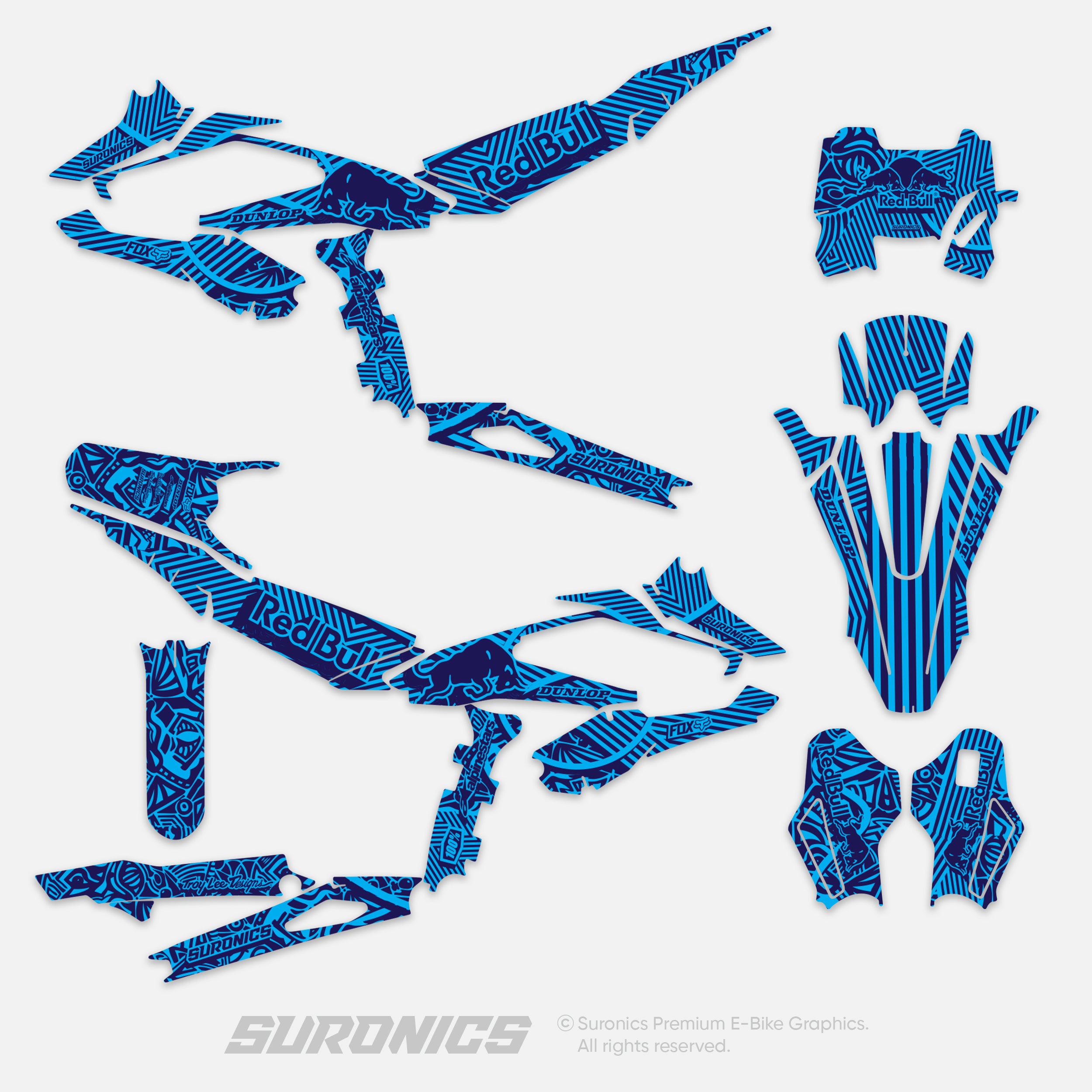 RACE ART NAVY CYAN Surron Hyper Bee Graphics kit