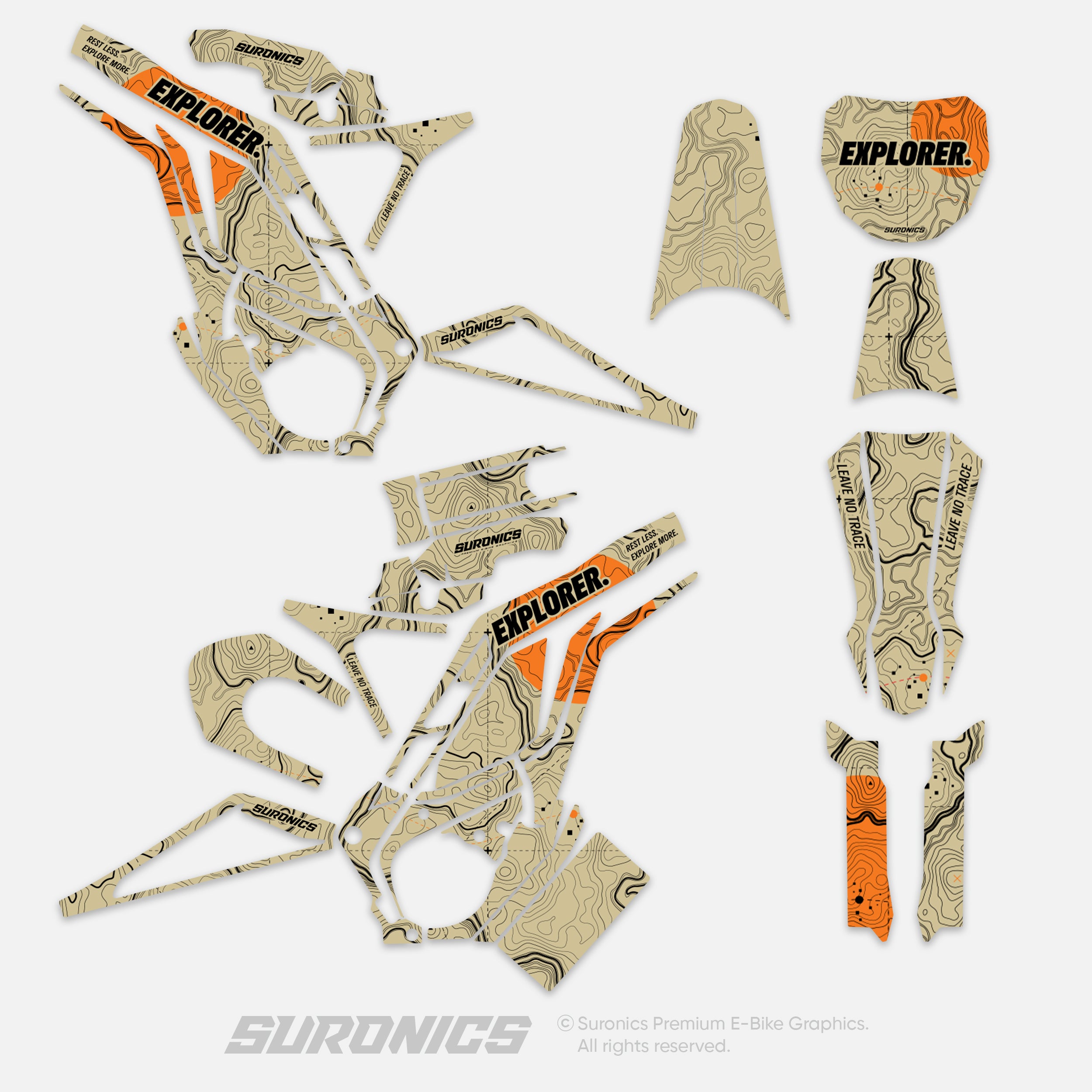 EXPLORER SAND ORANGE E-Ride Pro SS SR Graphics kit