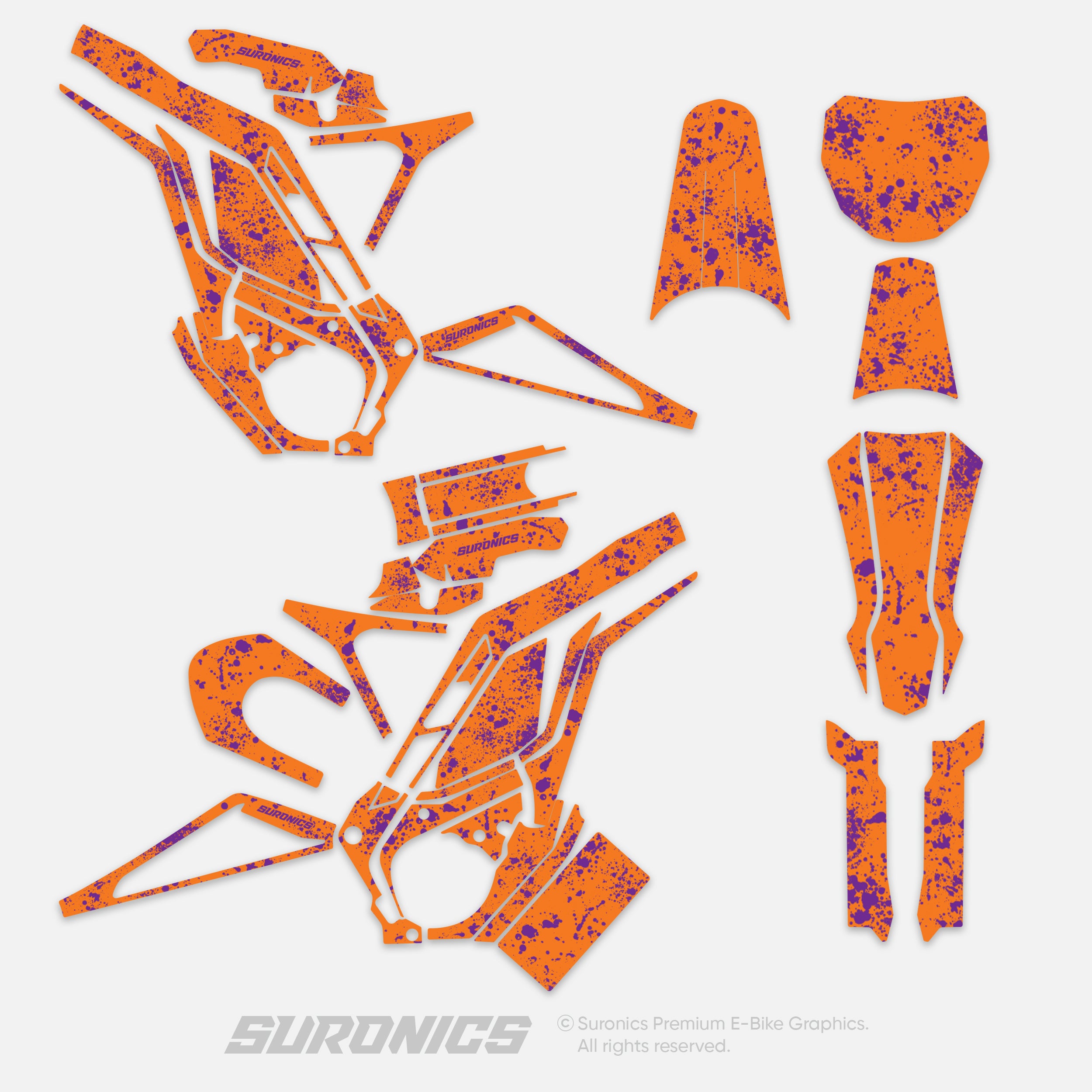 SPLATTER ORANGE PURPLE Eride Pro SS SR Graphics kit