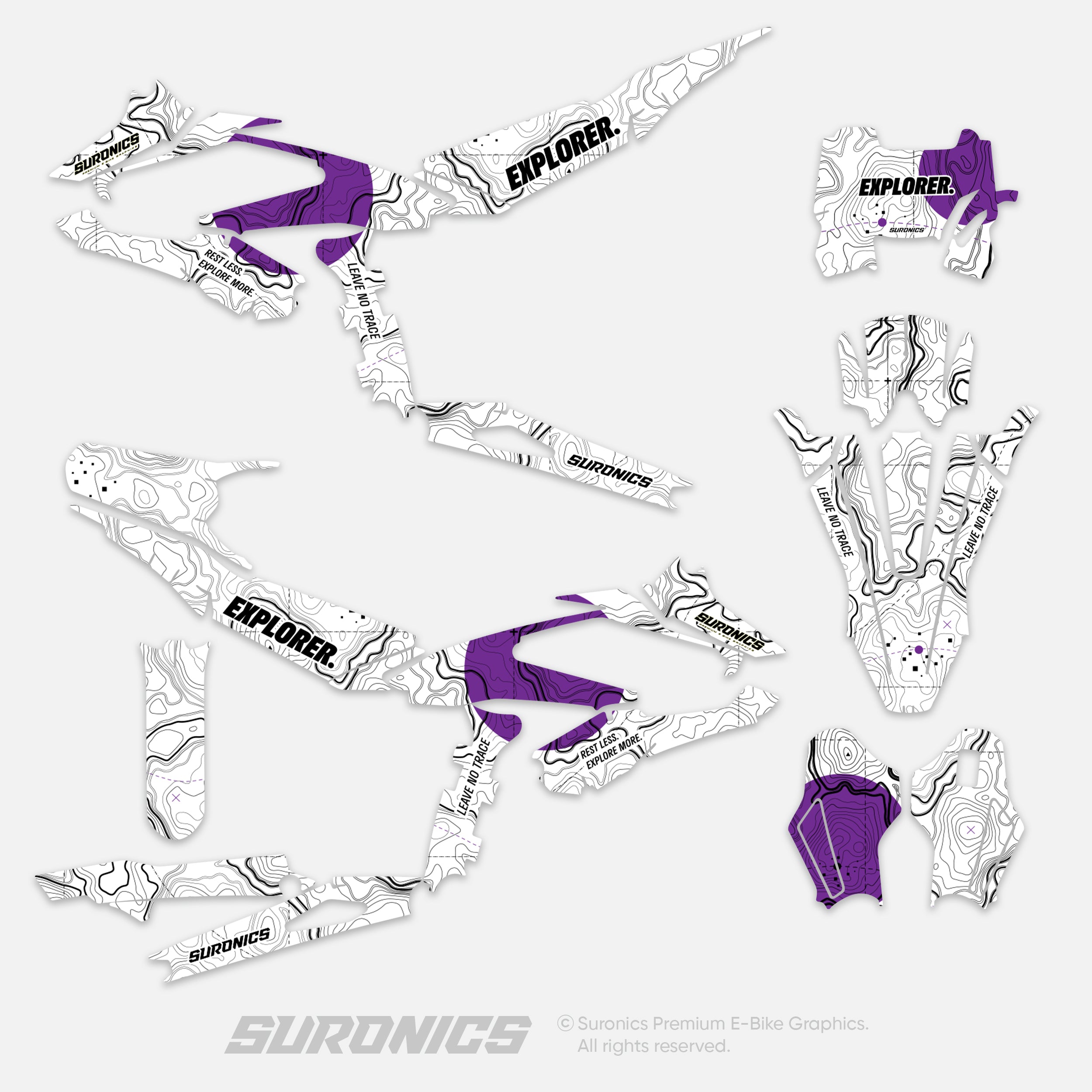 EXPLORER WHITE PURPLE Surron Hyper Bee Graphics kit