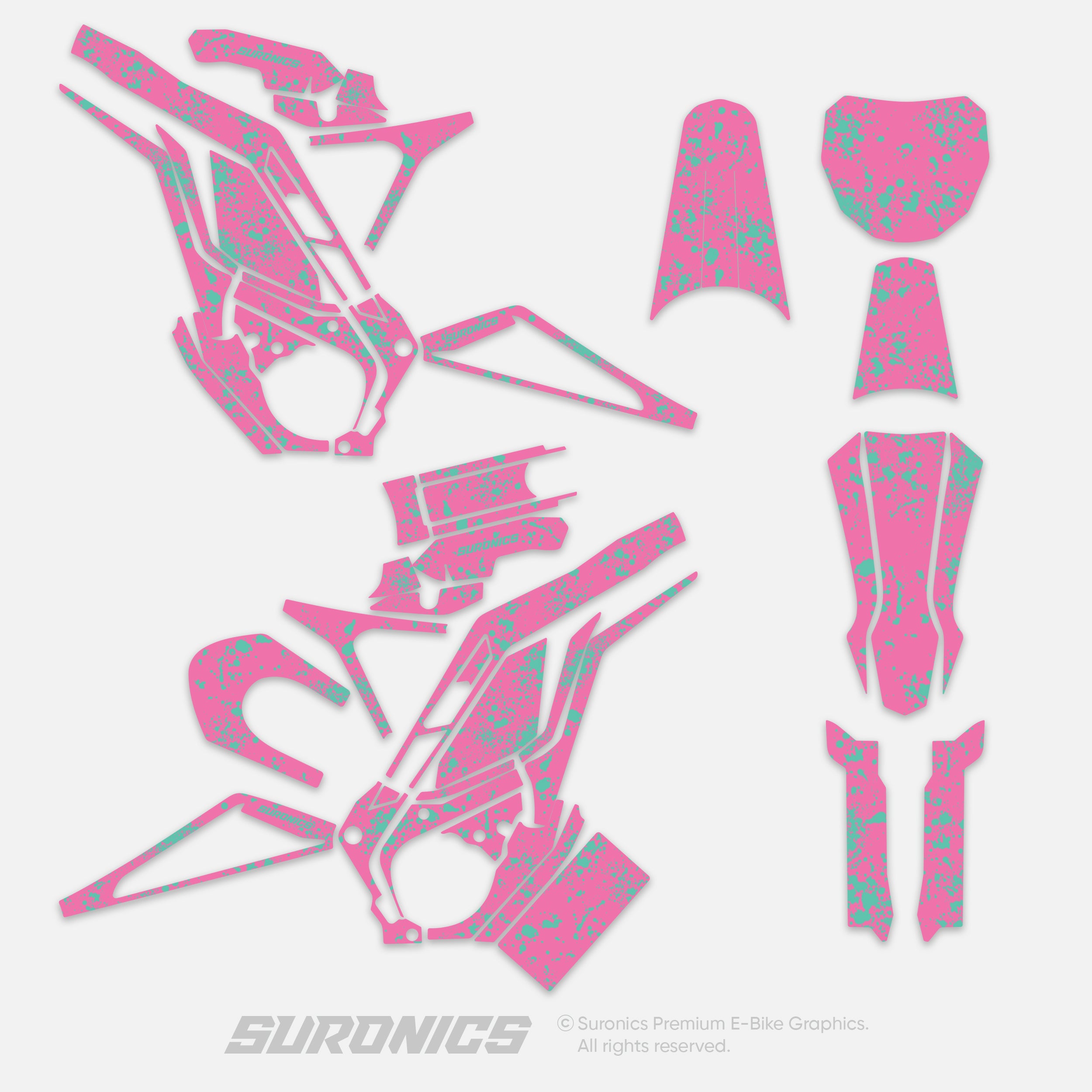 SPLATTER PINK MINT Eride Pro SS SR Graphics kit