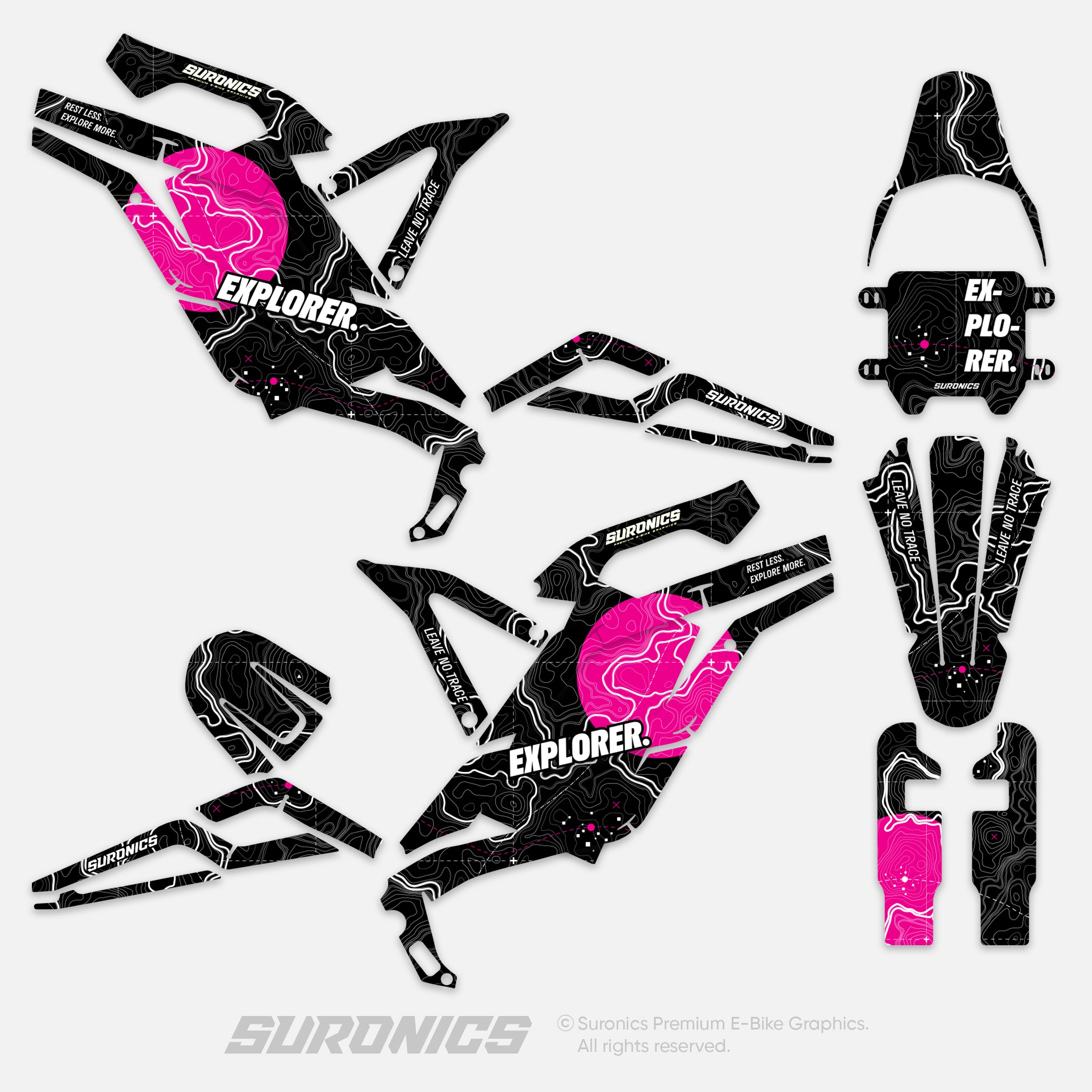 EXPLORER BLACK MAGENTA 79Bike Falcon PRO / GT / M Graphics kit