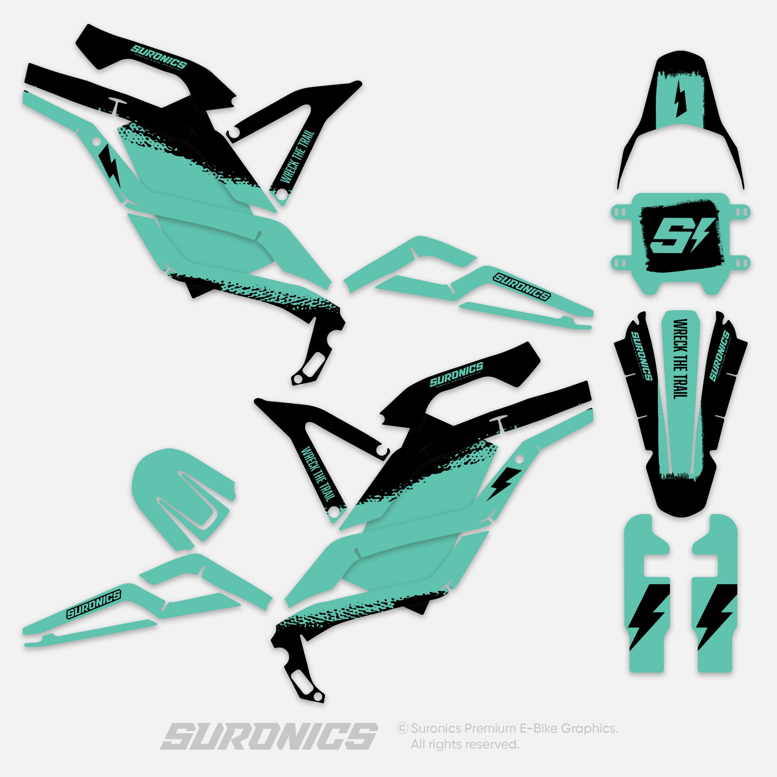 HALF BLACK MINT 79Bike Falcon PRO / GT / M Graphics kit