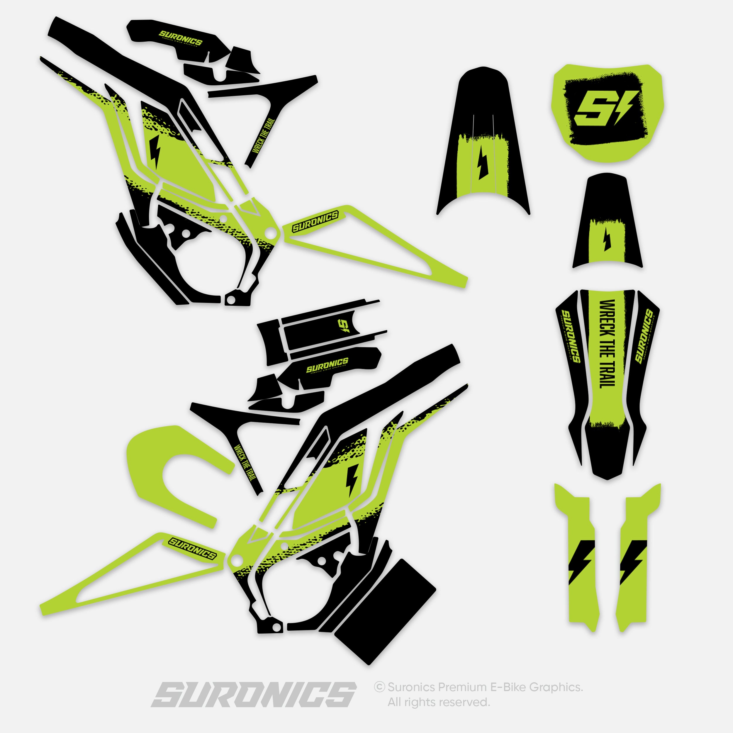 HALF BLACK GREEN E-Ride Pro SS SR Graphics kit