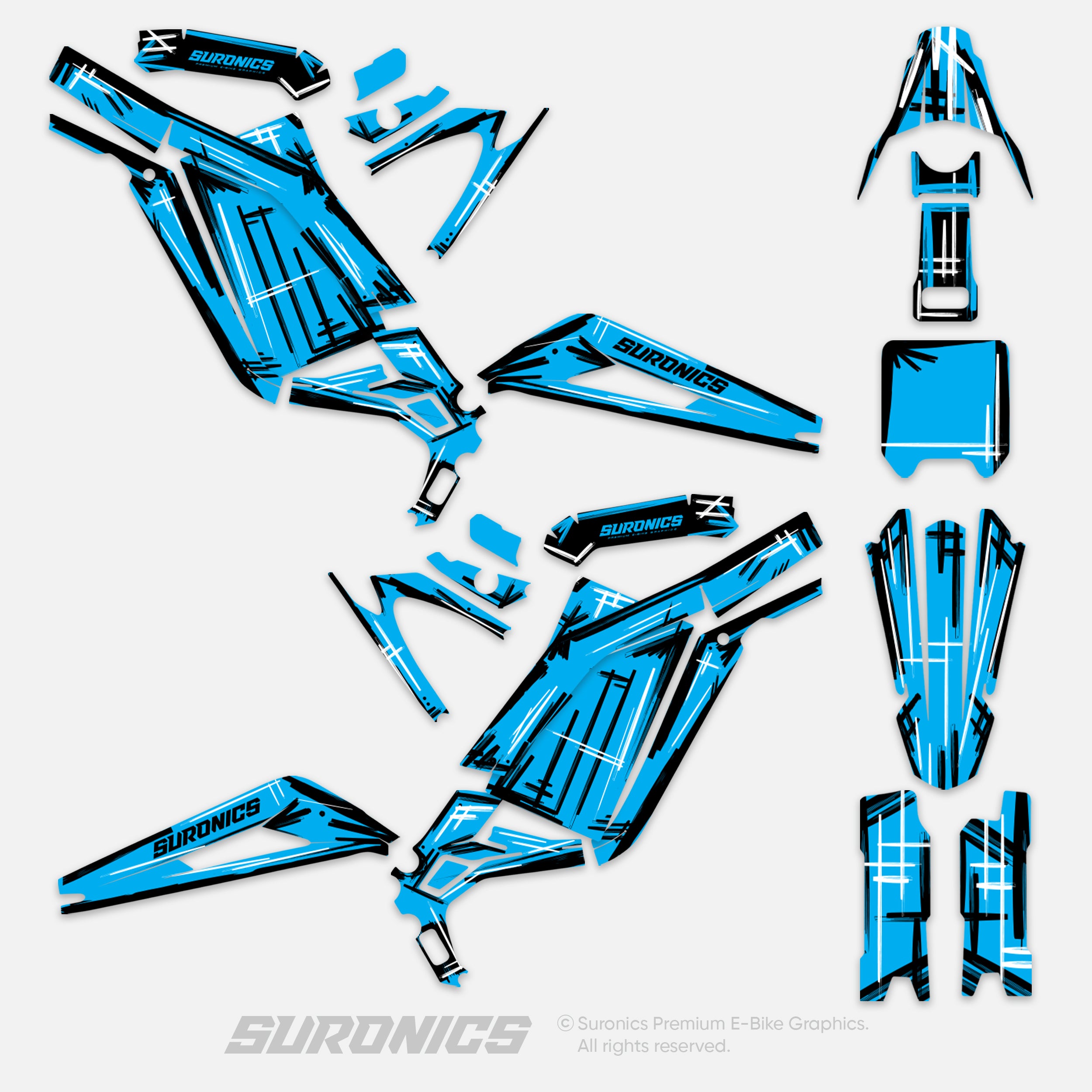 MARKER CYAN Surron Light Bee Graphics kit