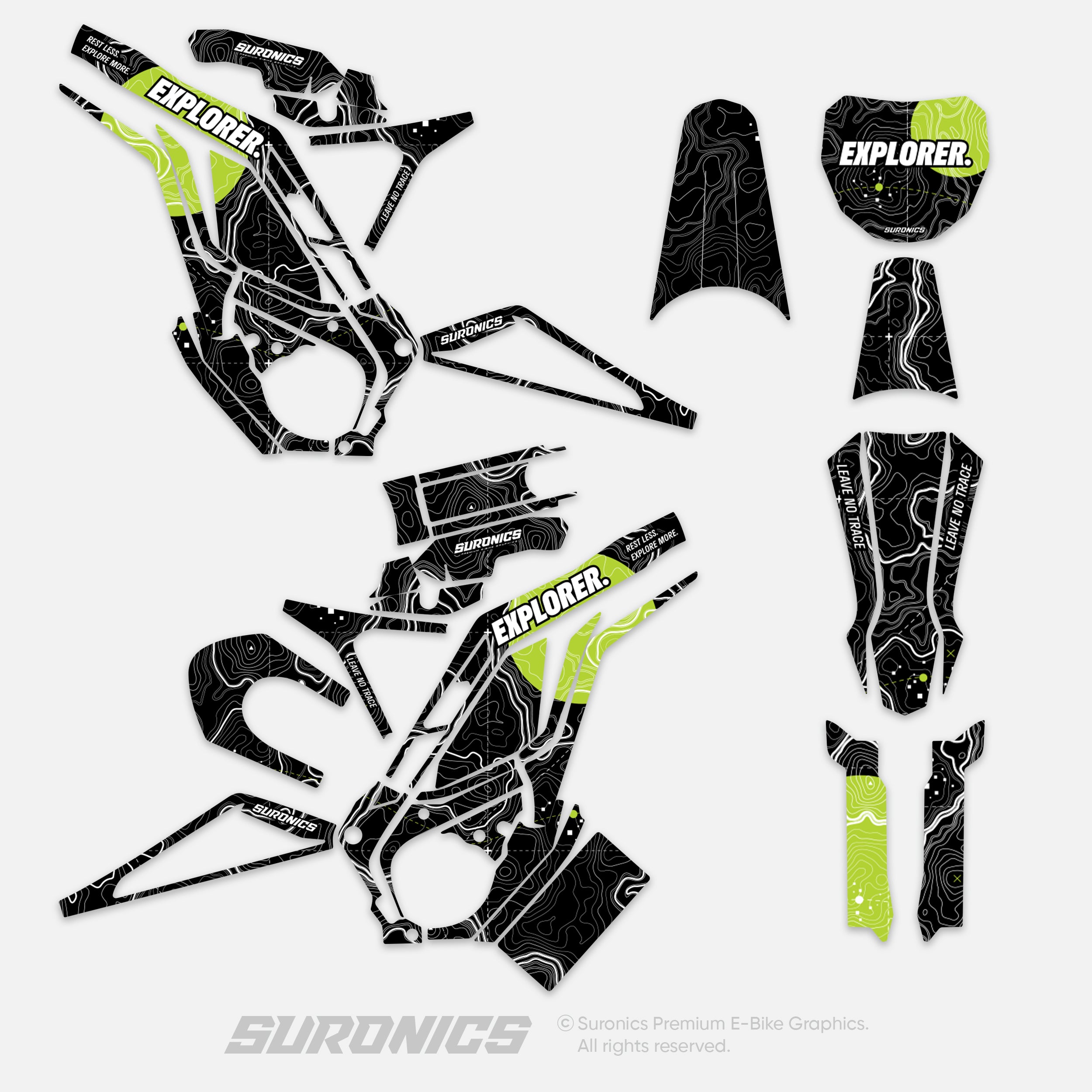 EXPLORER BLACK GREEN E-Ride Pro SS SR Graphics kit