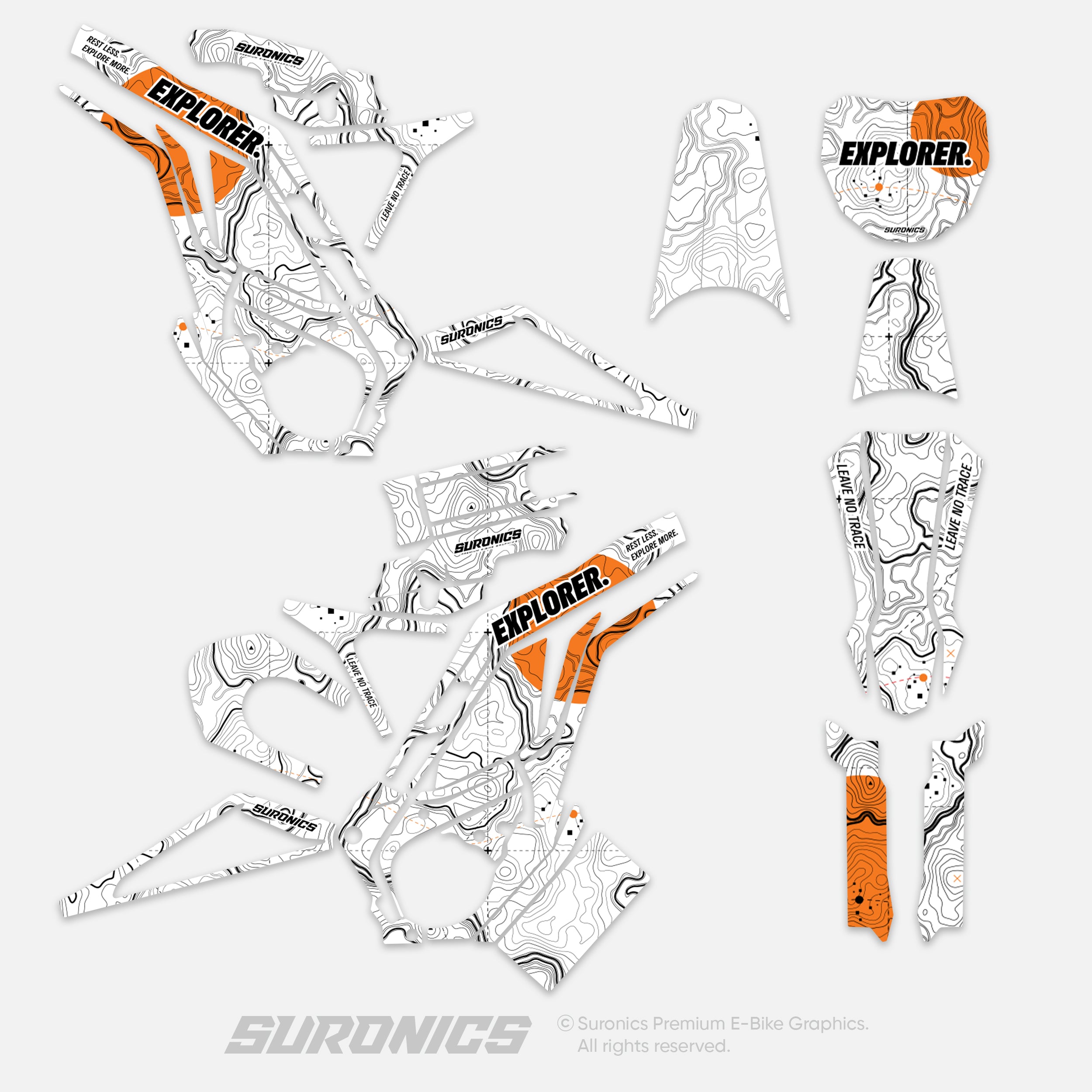 EXPLORER WHITE ORANGE E-Ride Pro SS SR Graphics kit