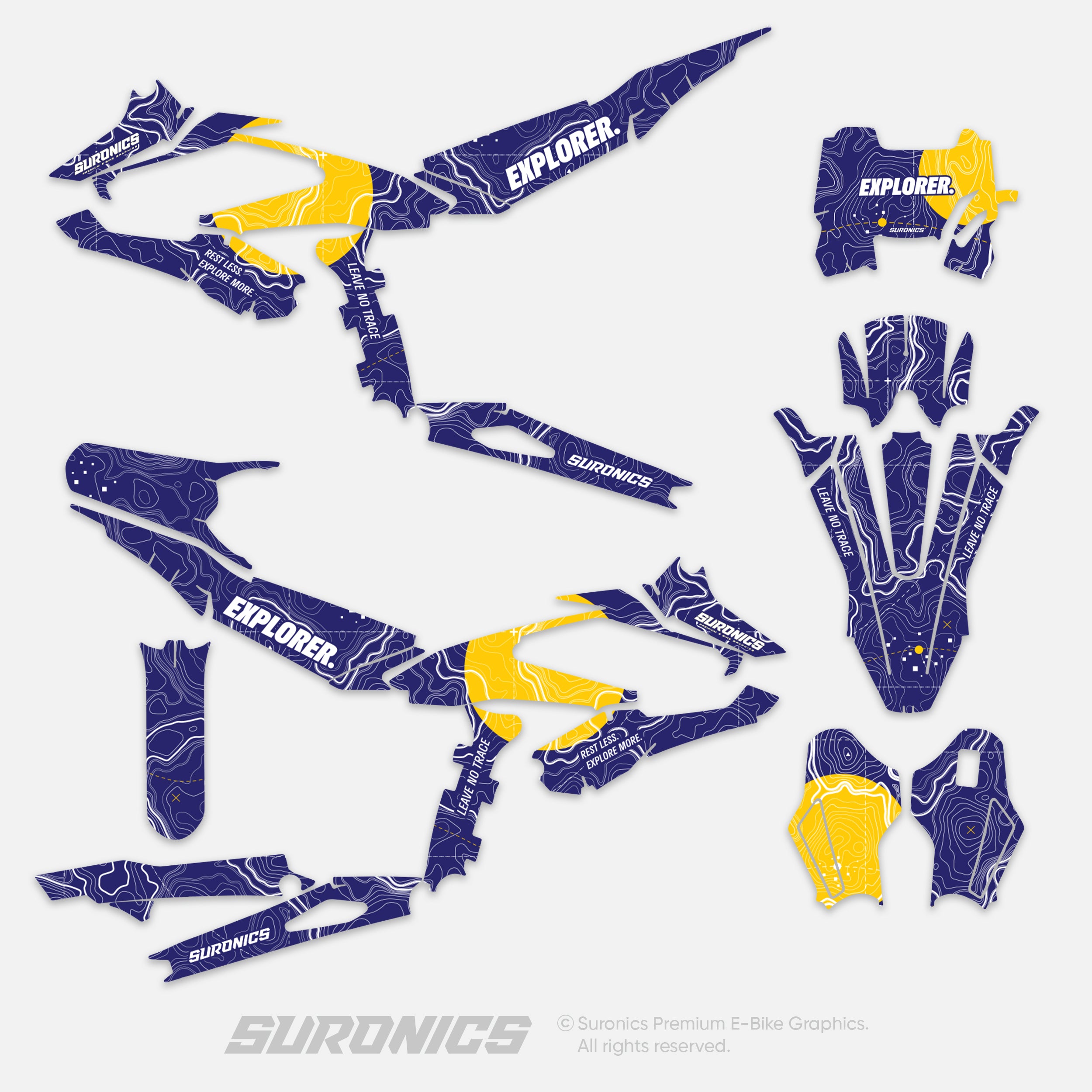 EXPLORER NAVY YELLOW Surron Hyper Bee Graphics kit