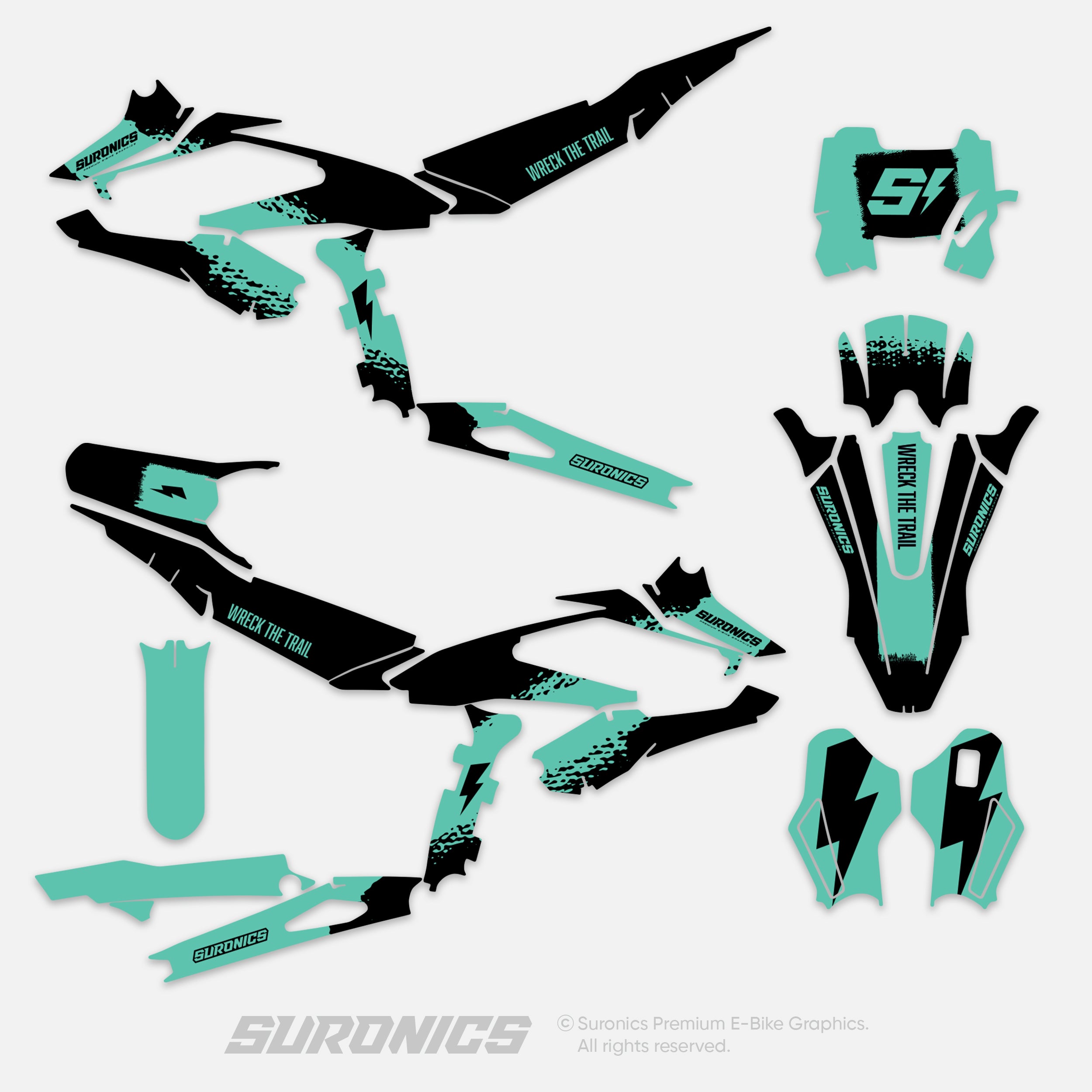 HALF BLACK MINT Surron Hyper Bee Graphics kit