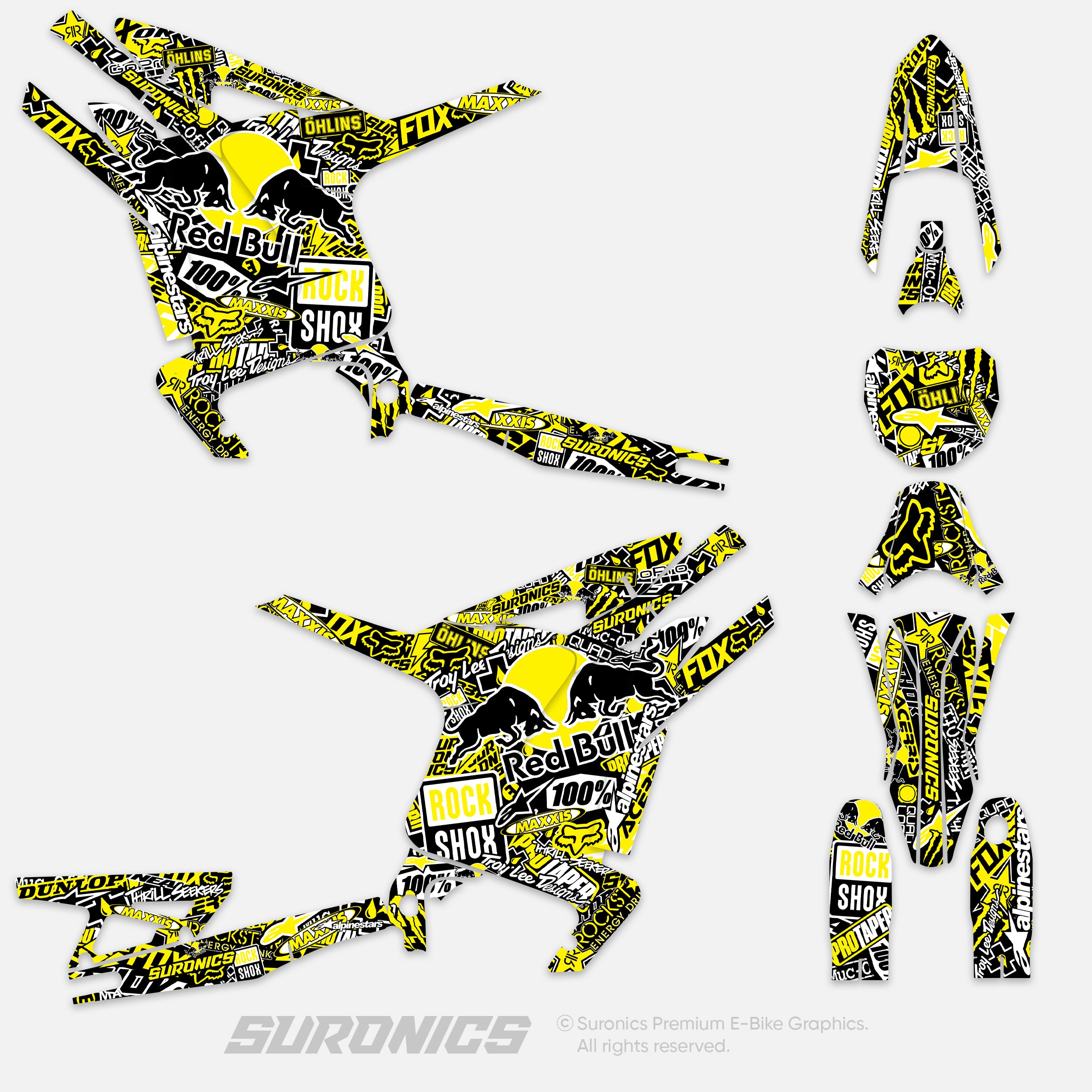 STICKY BLACK YELLOW Arctic Leopard XE Graphics kit