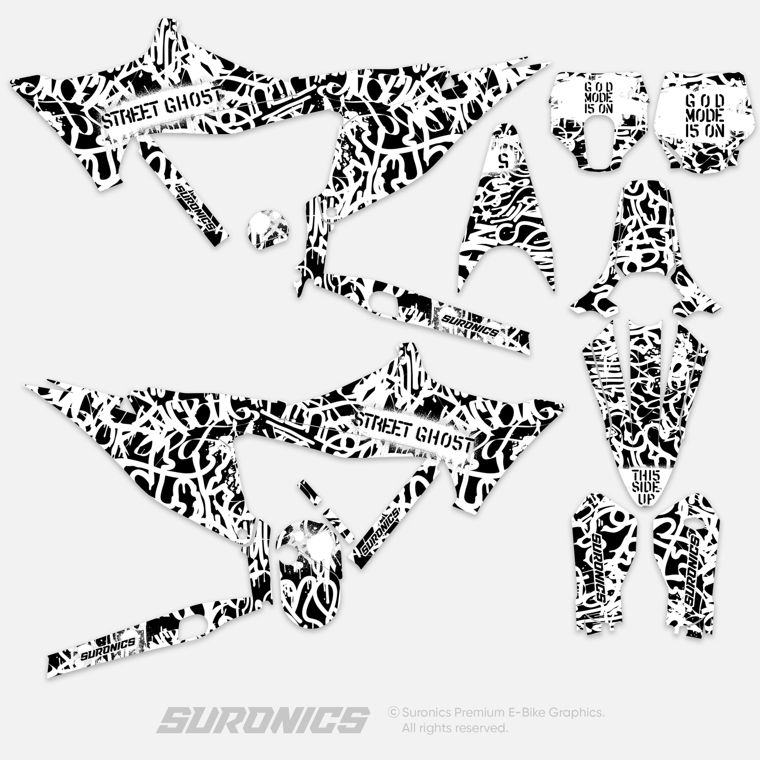 STREET GHOST BLACK WHITE Stark Varg Graphics kit