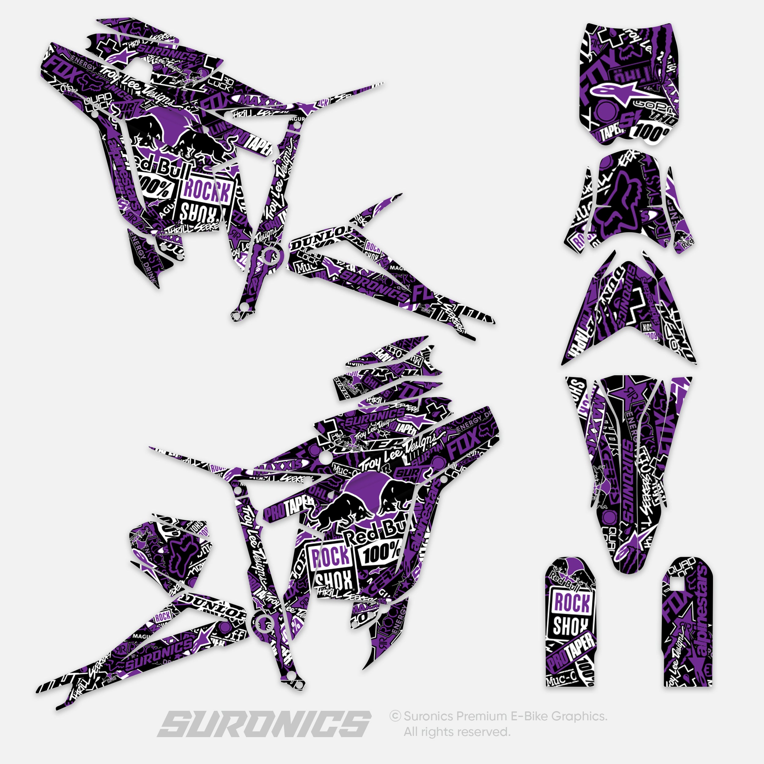 STICKY BLACK PURPLE Talaria Sting MX3 MX4 Graphics kit