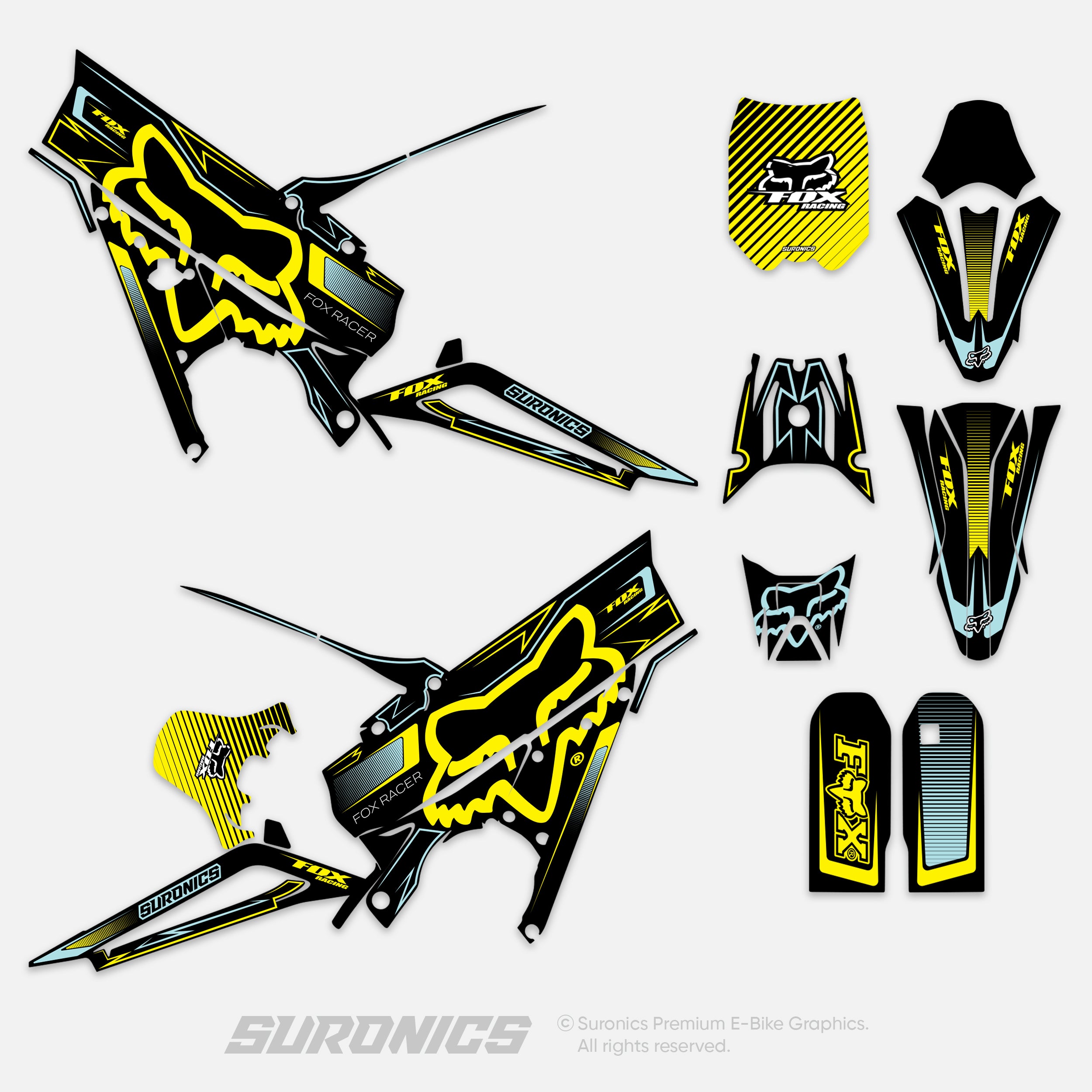 FOX RACER BLACK YELLOW Talaria XXX Graphics kit