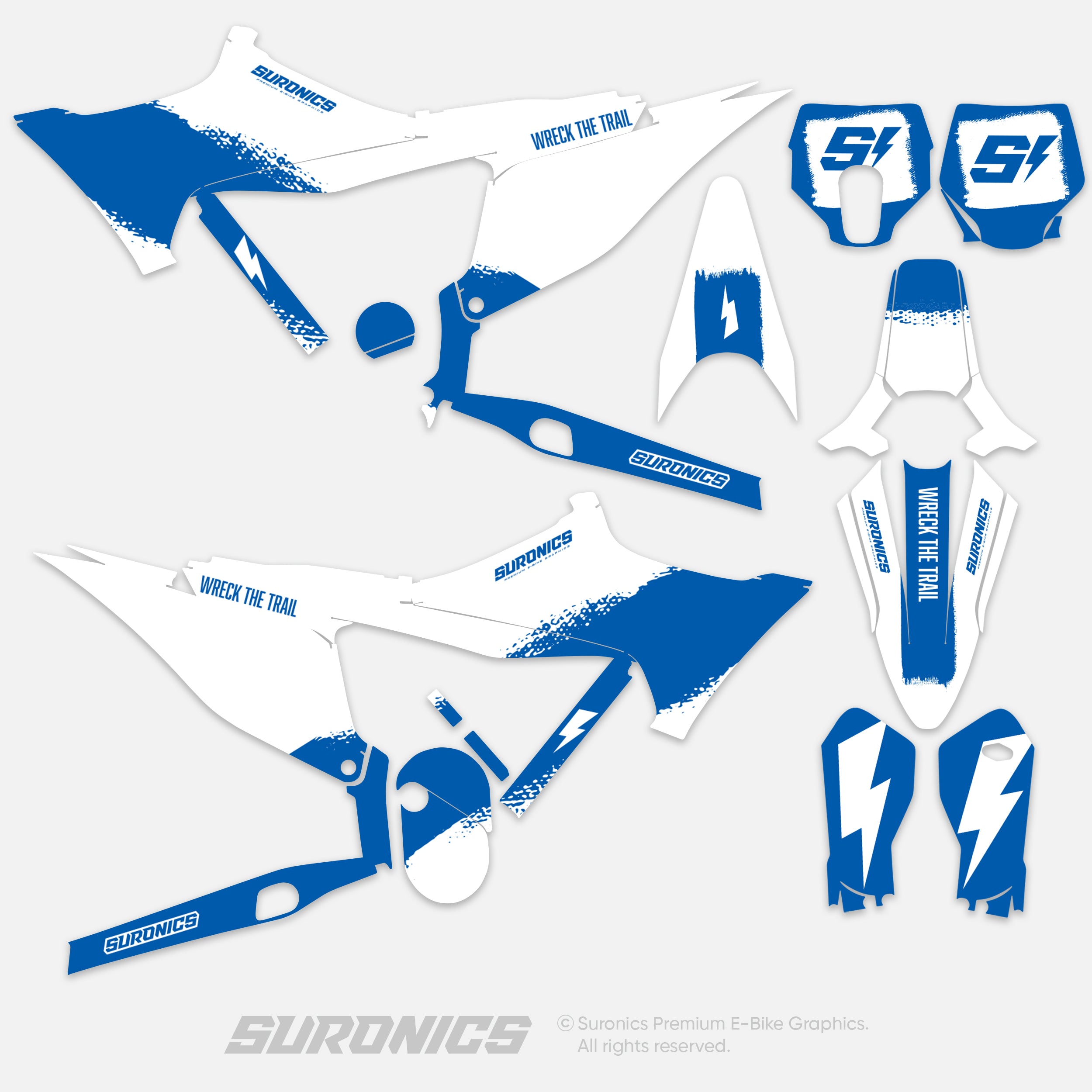 HALF WHITE BLUE Stark Varg Graphics kit