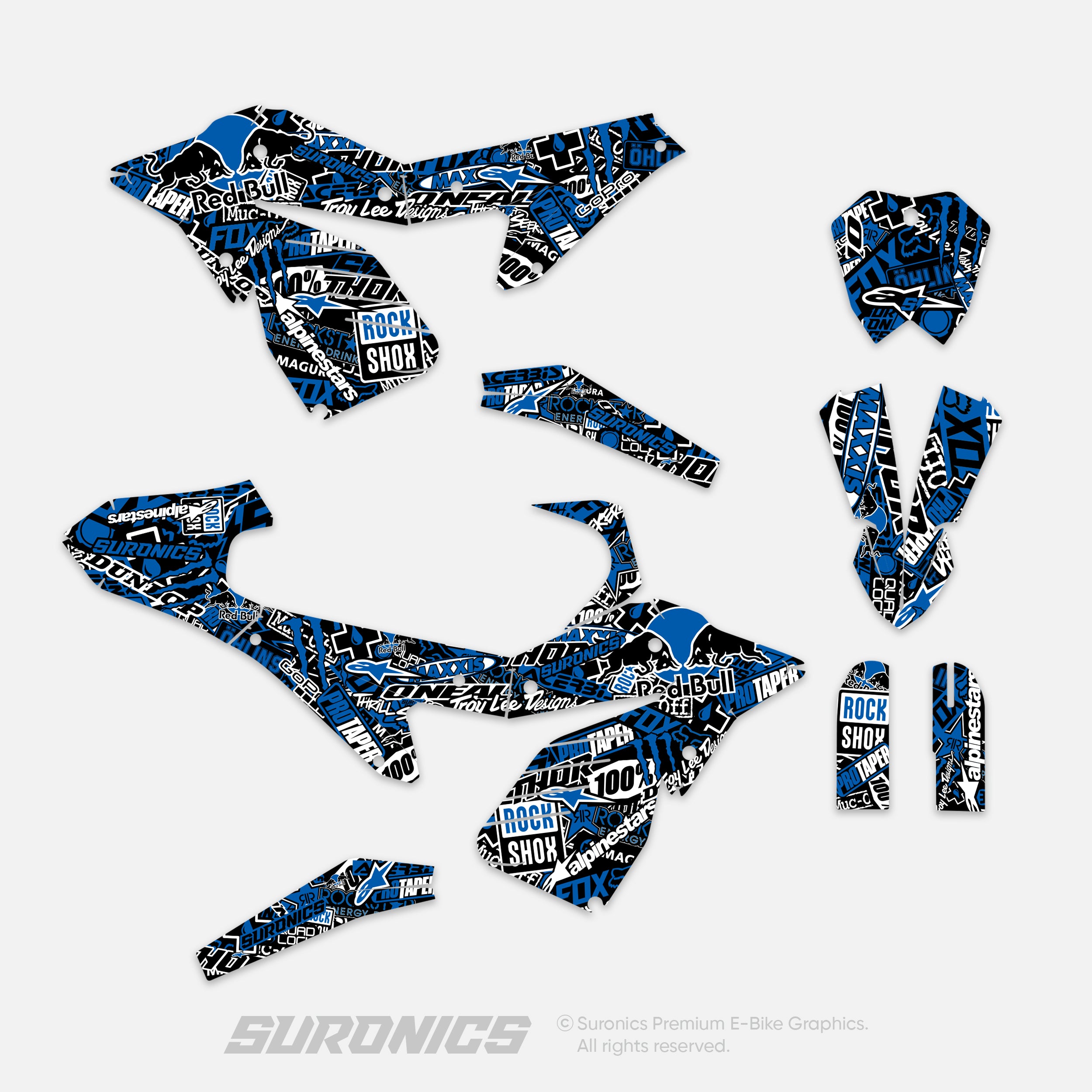 STICKY BLACK BLUE ETM RTR Graphics kit