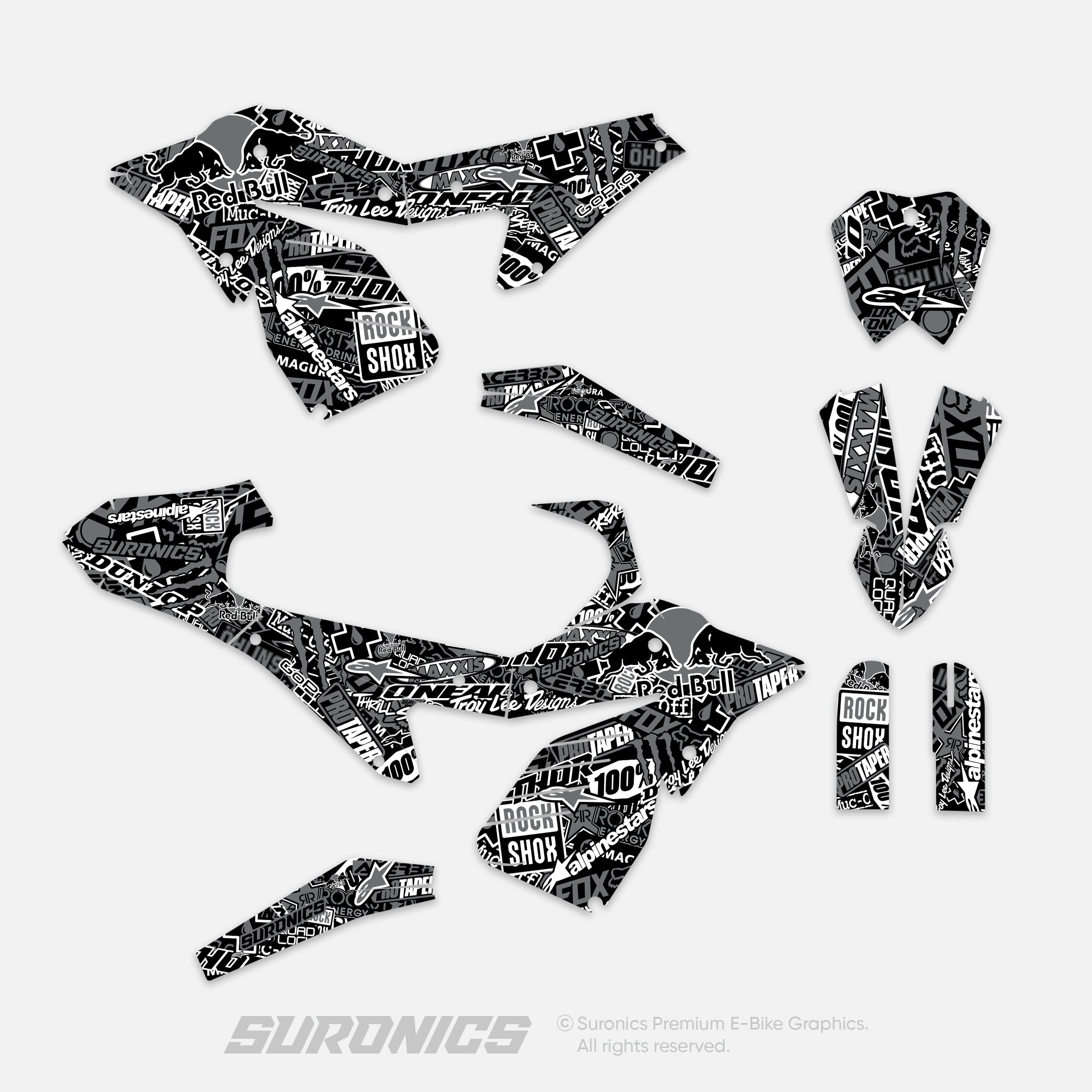 STICKY BLACK GREY ETM RTR Graphics kit
