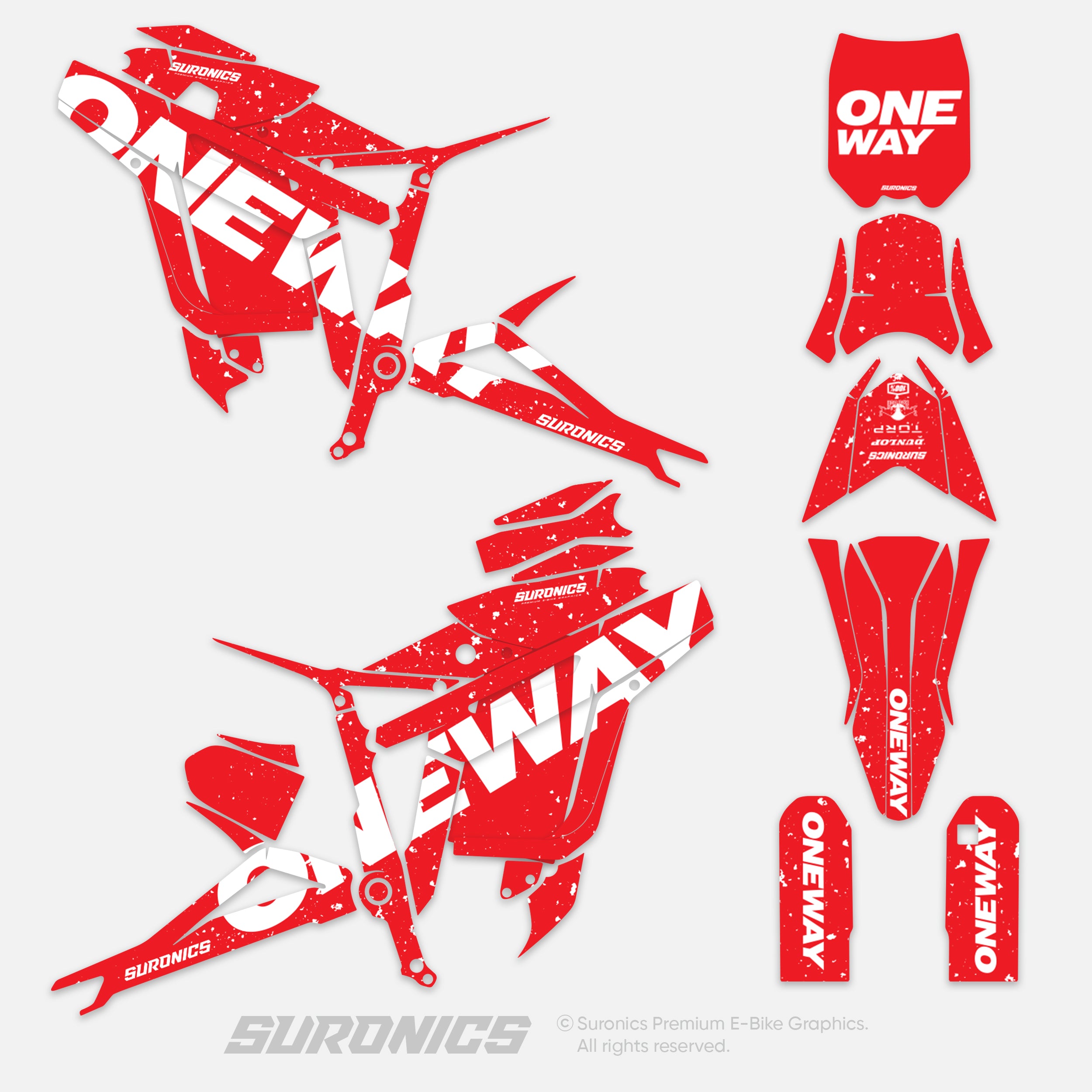 ONEWAY RED WHITE Talaria Sting MX3 MX4 Graphics kit