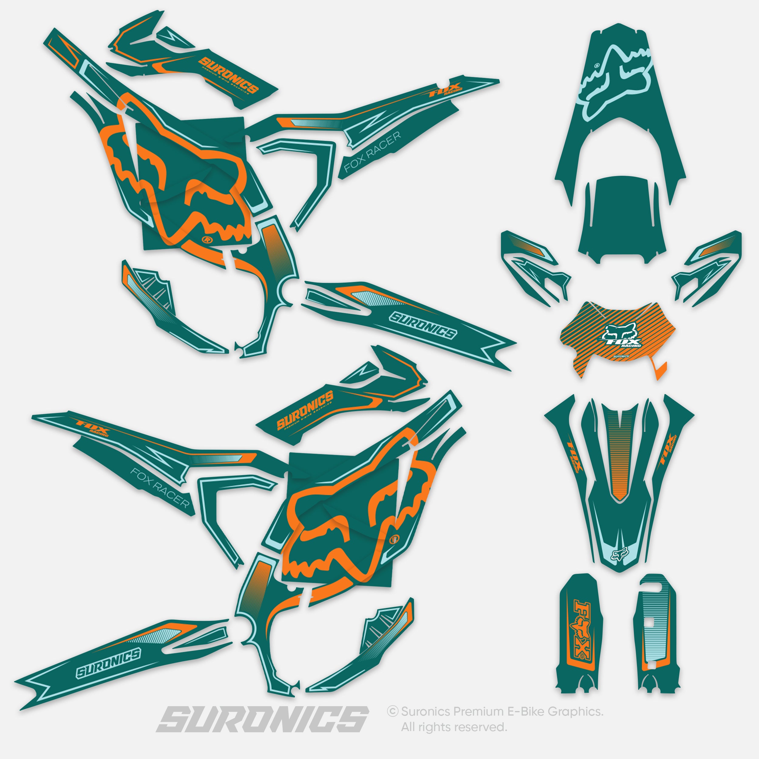 FOX RACER AVENTUR ORANGE Surron Ultra Bee Graphics kit