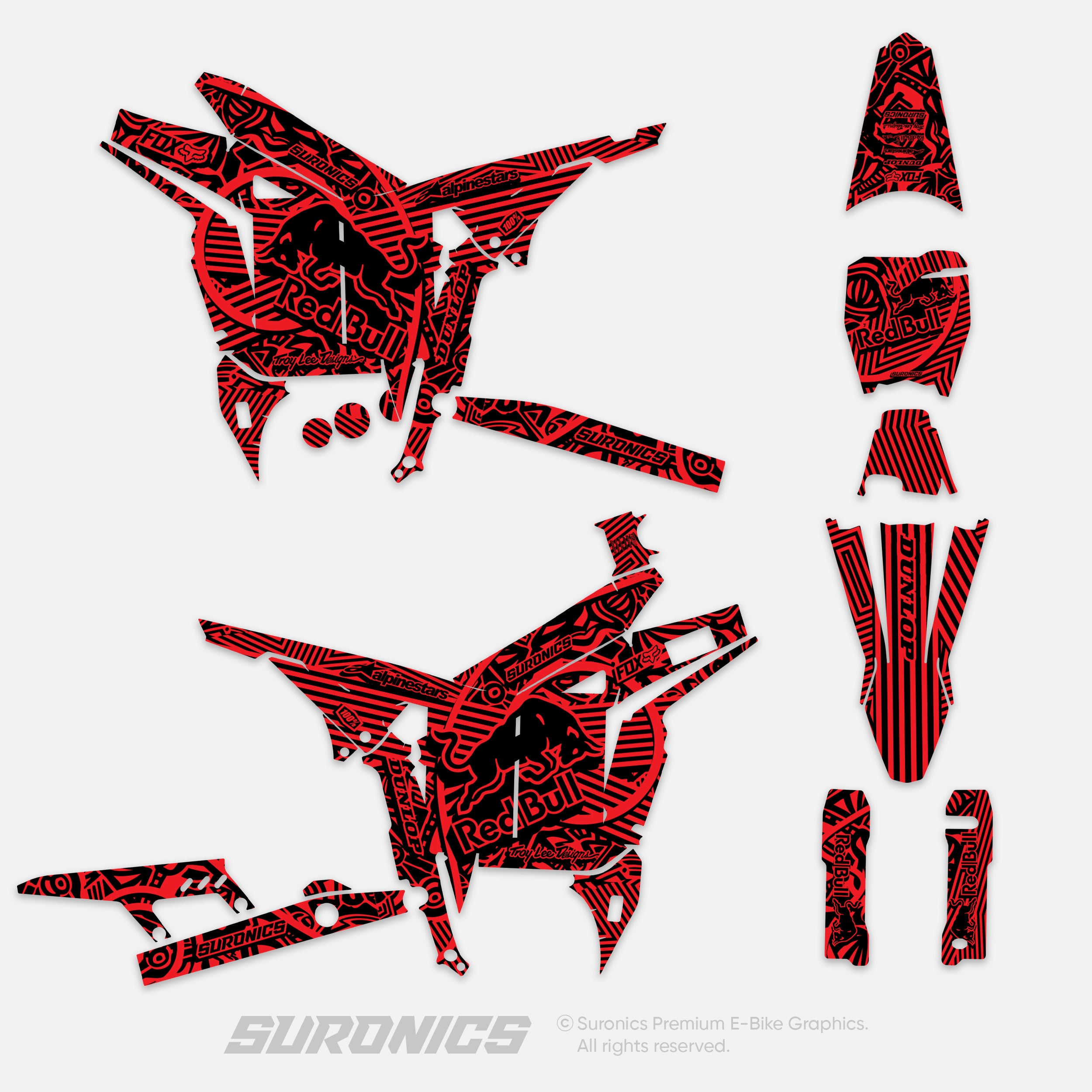 RACE ART BLACK RED Talaria Komodo Graphics kit