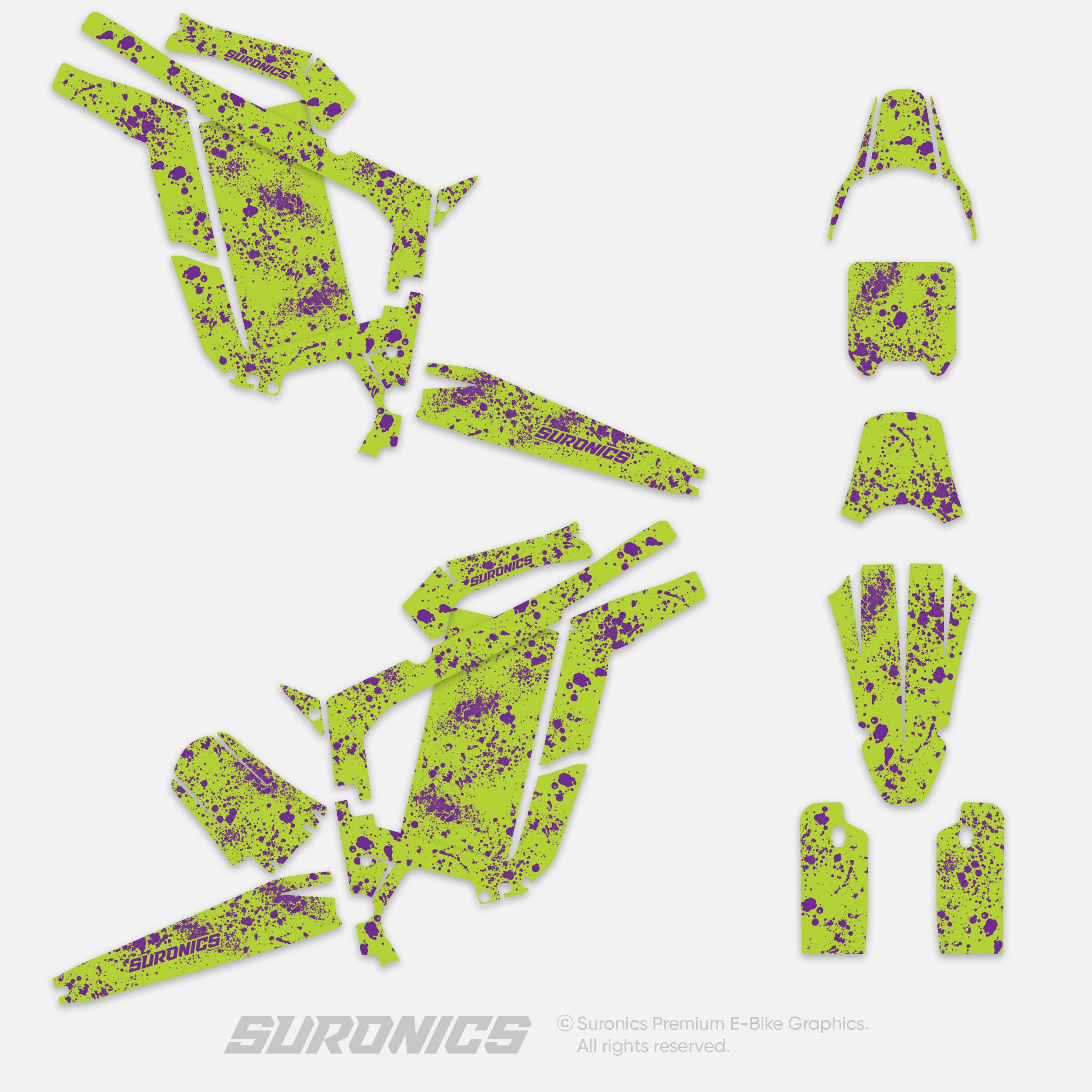 SPLATTER GREEN PURPLE Rerode R1 Graphics kit