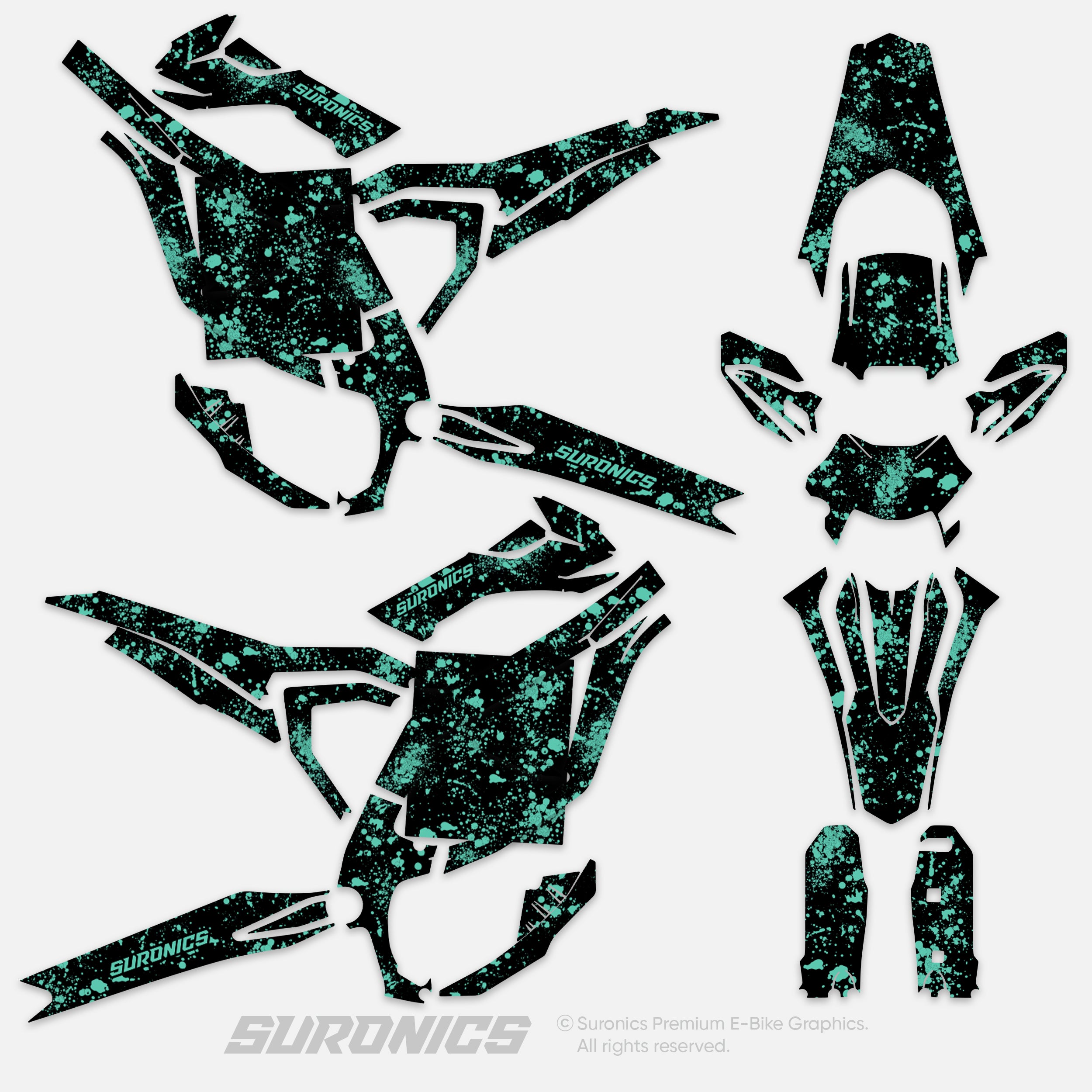 SPLATTER BLACK MINT Surron Ultra Bee Graphics kit