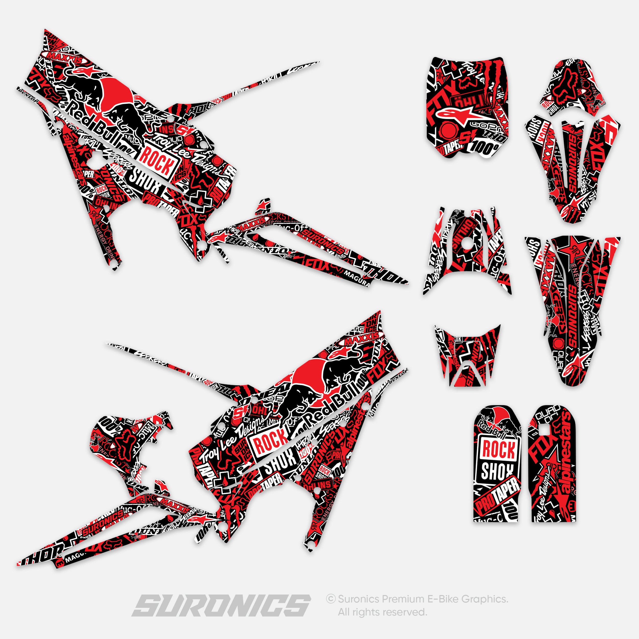 STICKY BLACK RED Talaria XXX Graphics kit