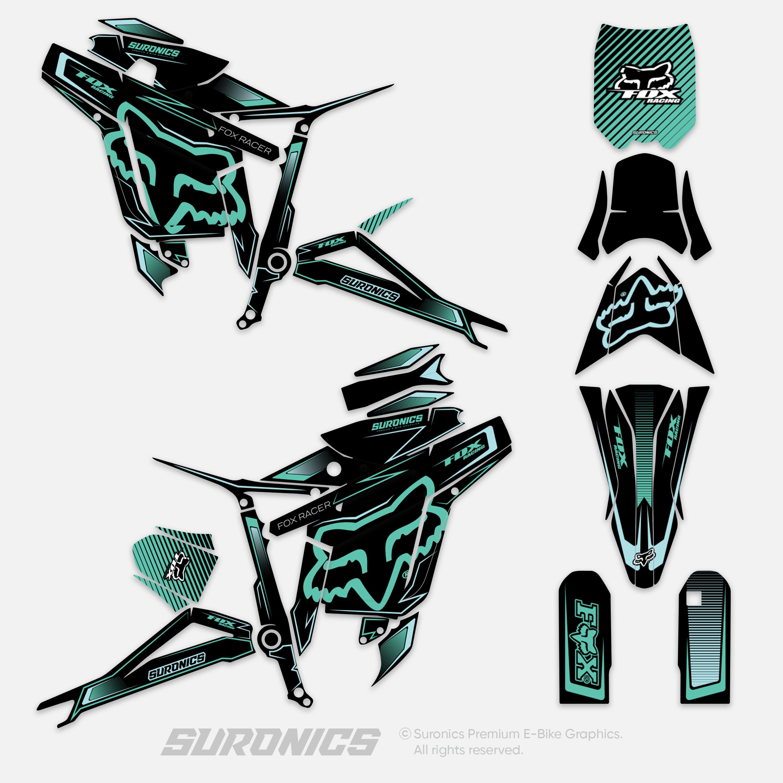 FOX RACER BLACK MINT Talaria Sting MX3 MX4 Graphics kit