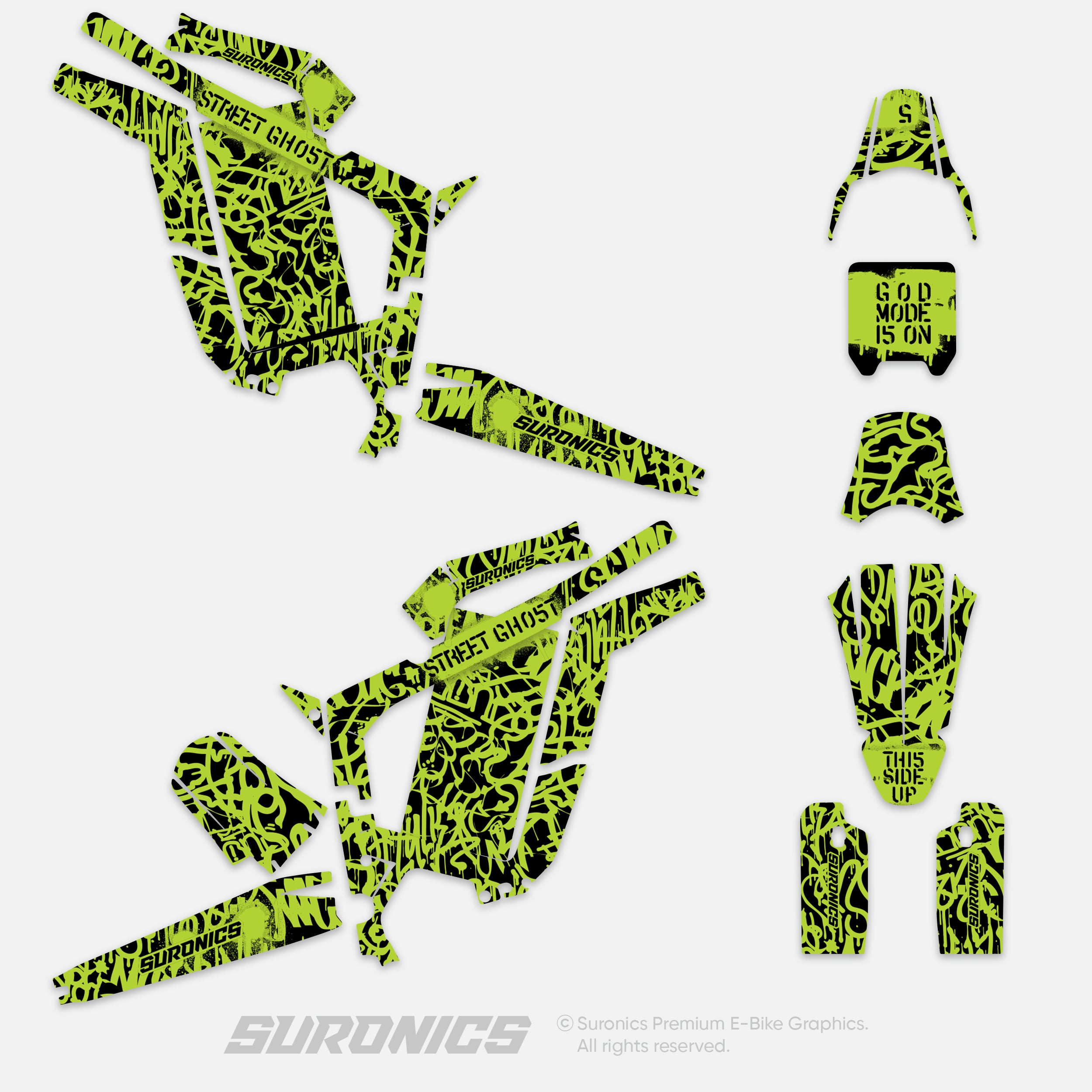 STREET GHOST BLACK GREEN Rerode R1 Graphics kit