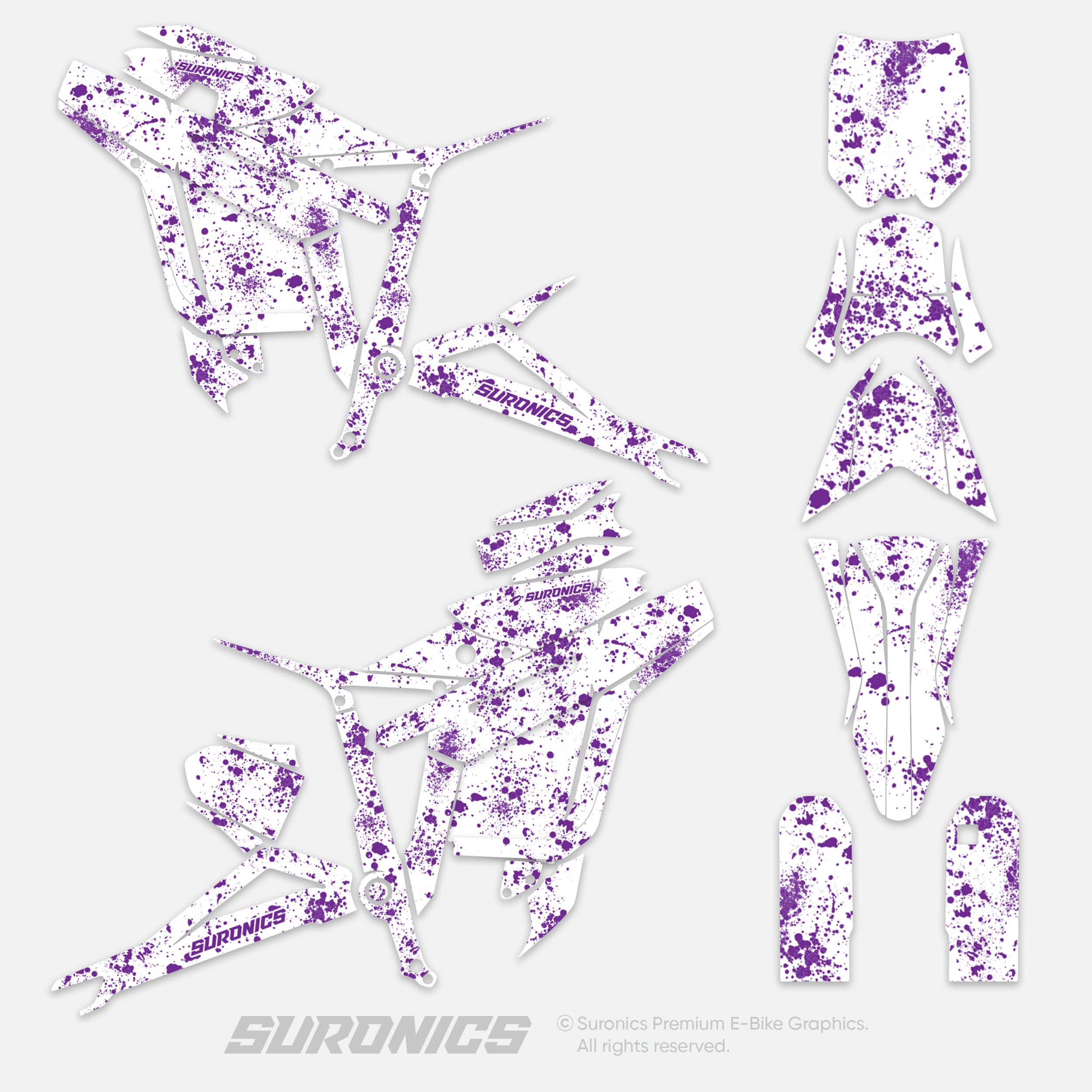SPLATTER WHITE PURPLE Talaria Sting MX3 MX4 Graphics kit