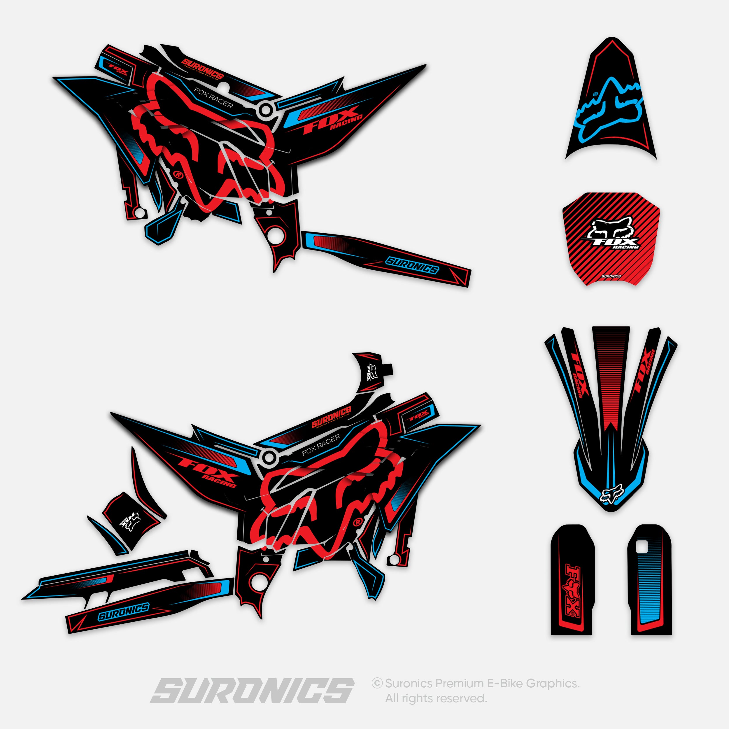 FOX RACER BLACK RED Altis Sigma Graphics kit