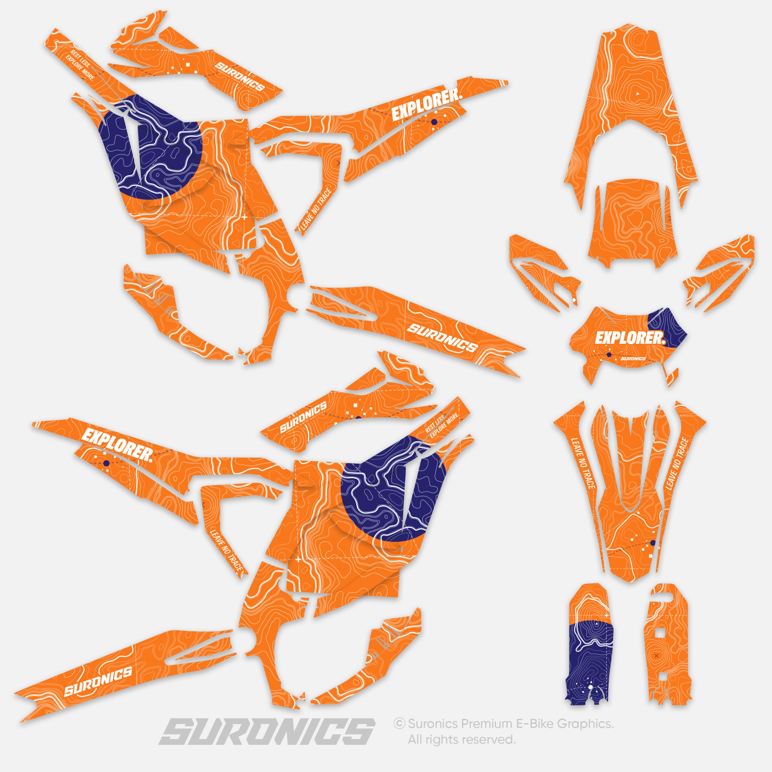 EXPLORER ORANGE NAVY Surron Ultra Bee Graphics kit