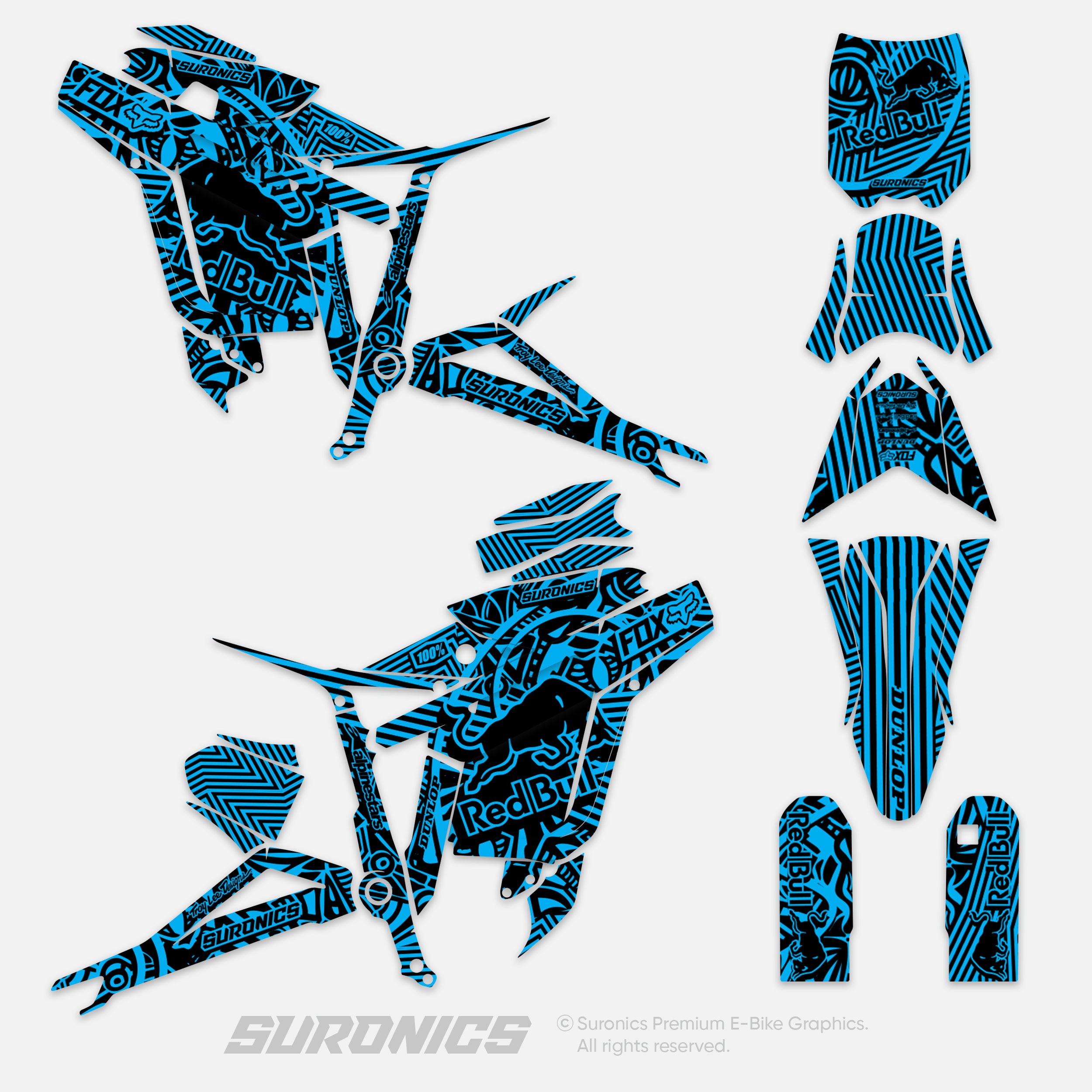RACE ART BLACK CYAN Talaria Sting MX3 MX4 Graphics kit