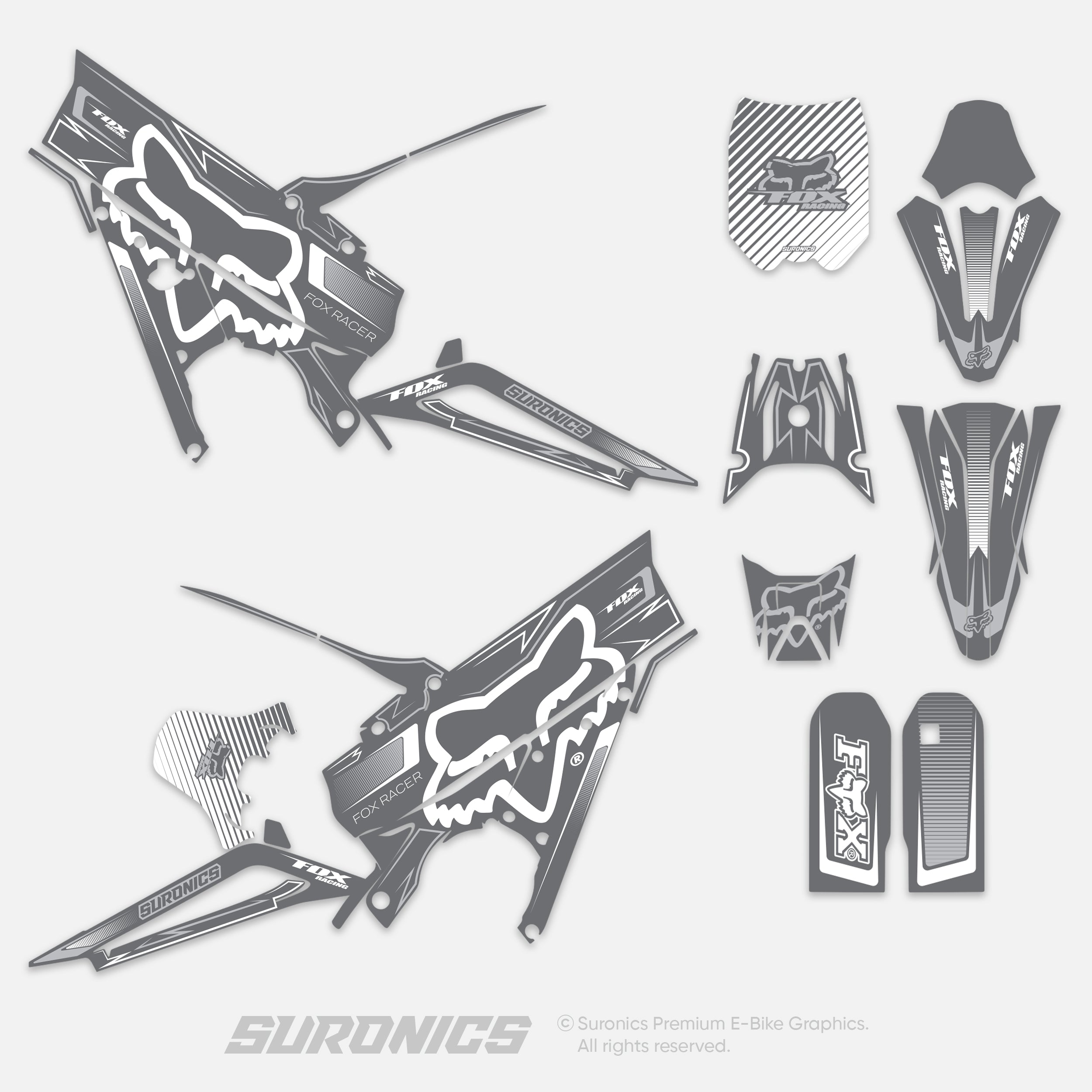 FOX RACER GREY WHITE Talaria XXX Graphics kit