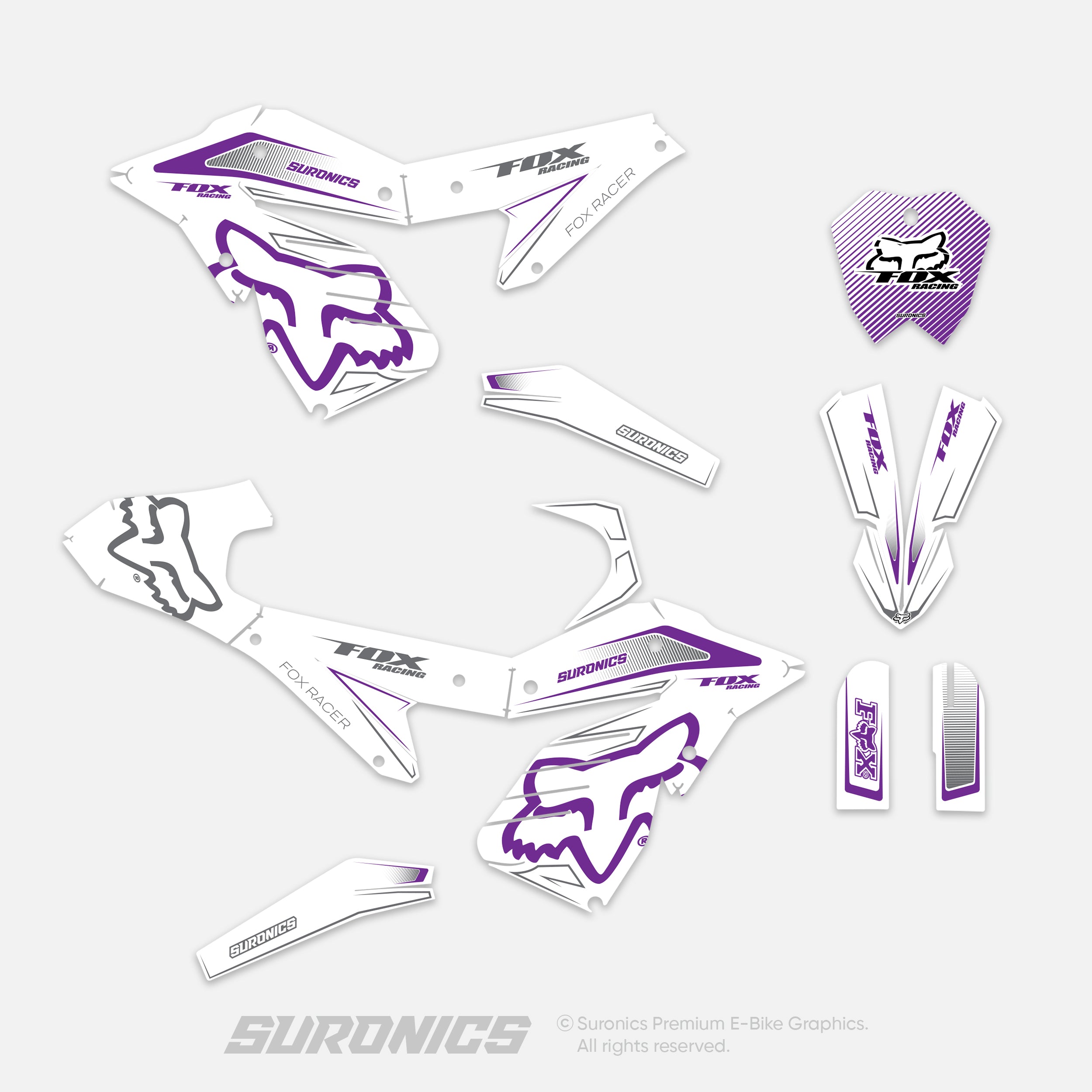 FOX RACER WHITE PURPLE ETM RTR Graphics kit