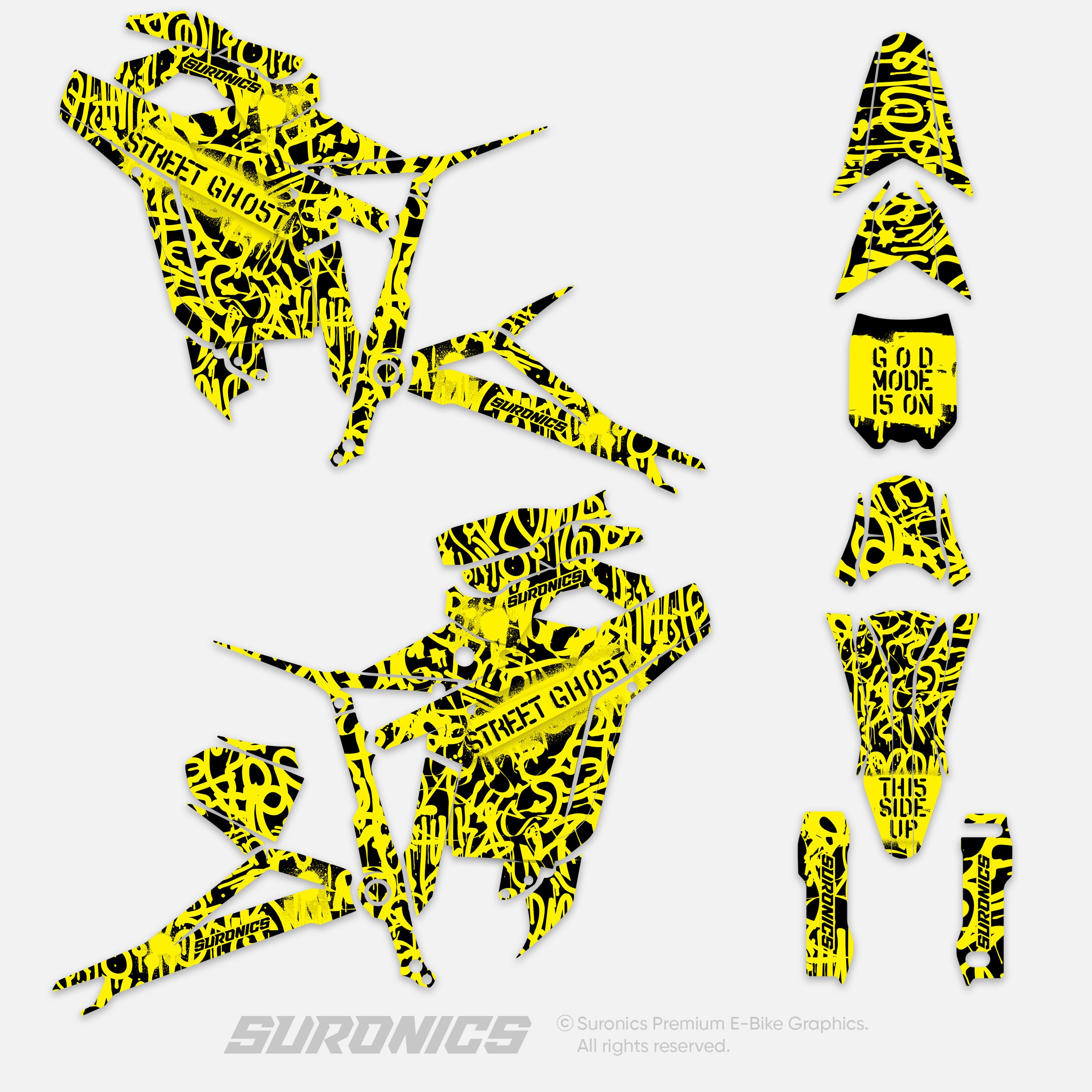 STREET GHOST BLACK YELLOW Talaria Sting MX5 PRO Graphics kit