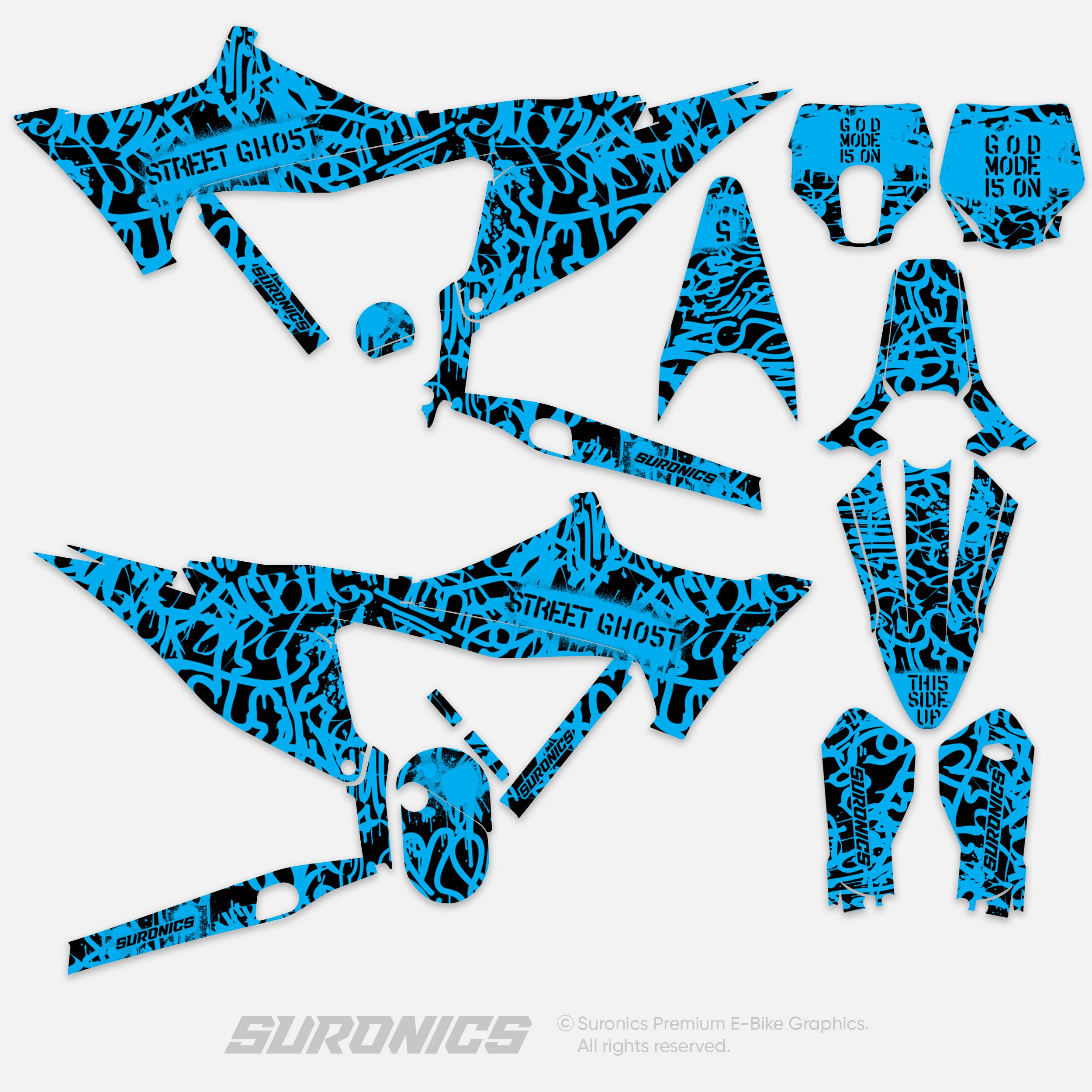 STREET GHOST BLACK CYAN Stark Varg Graphics kit