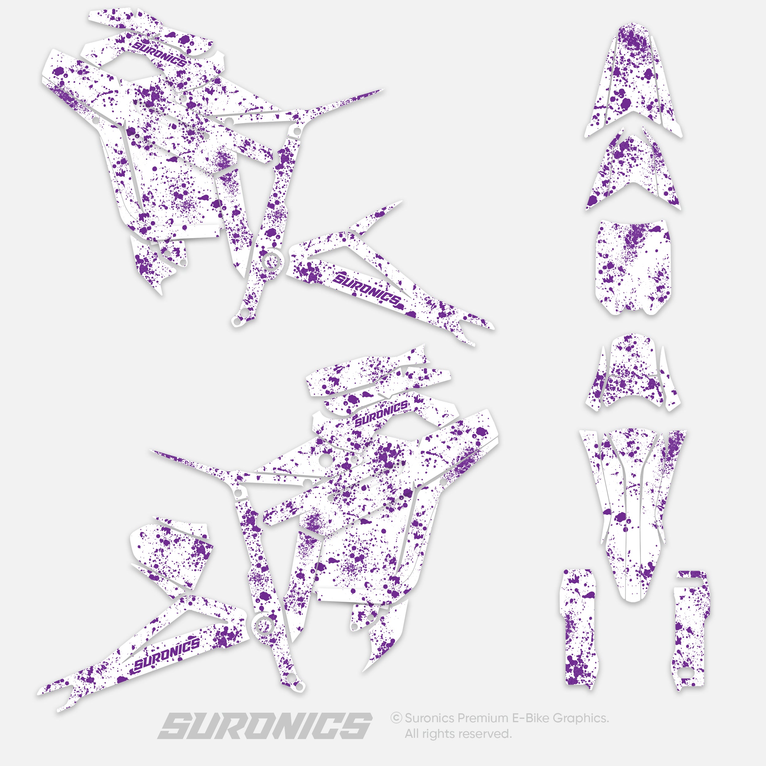 SPLATTER WHITE PURPLE Talaria Sting MX5 PRO Graphics kit
