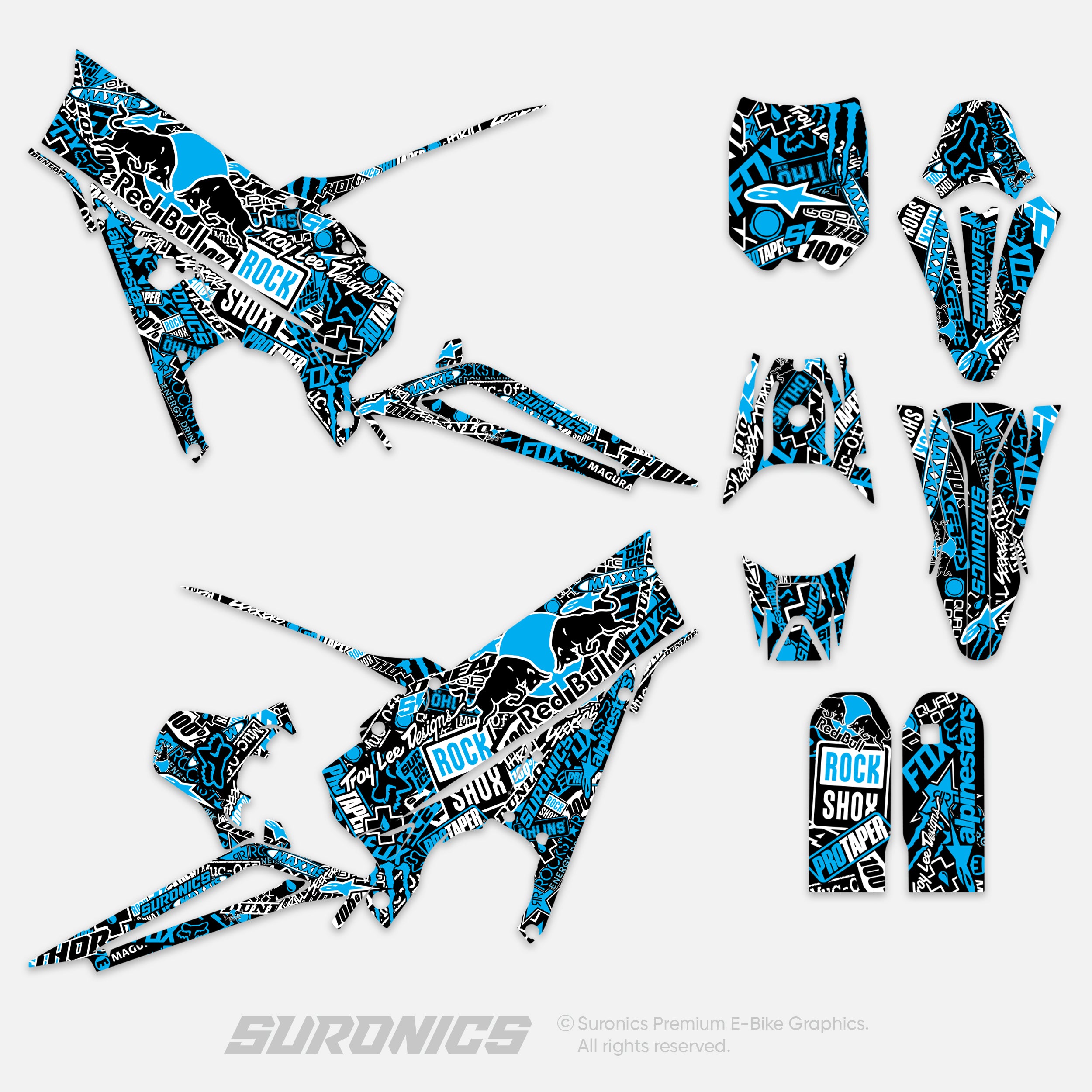 STICKY BLACK CYAN Talaria XXX Graphics kit