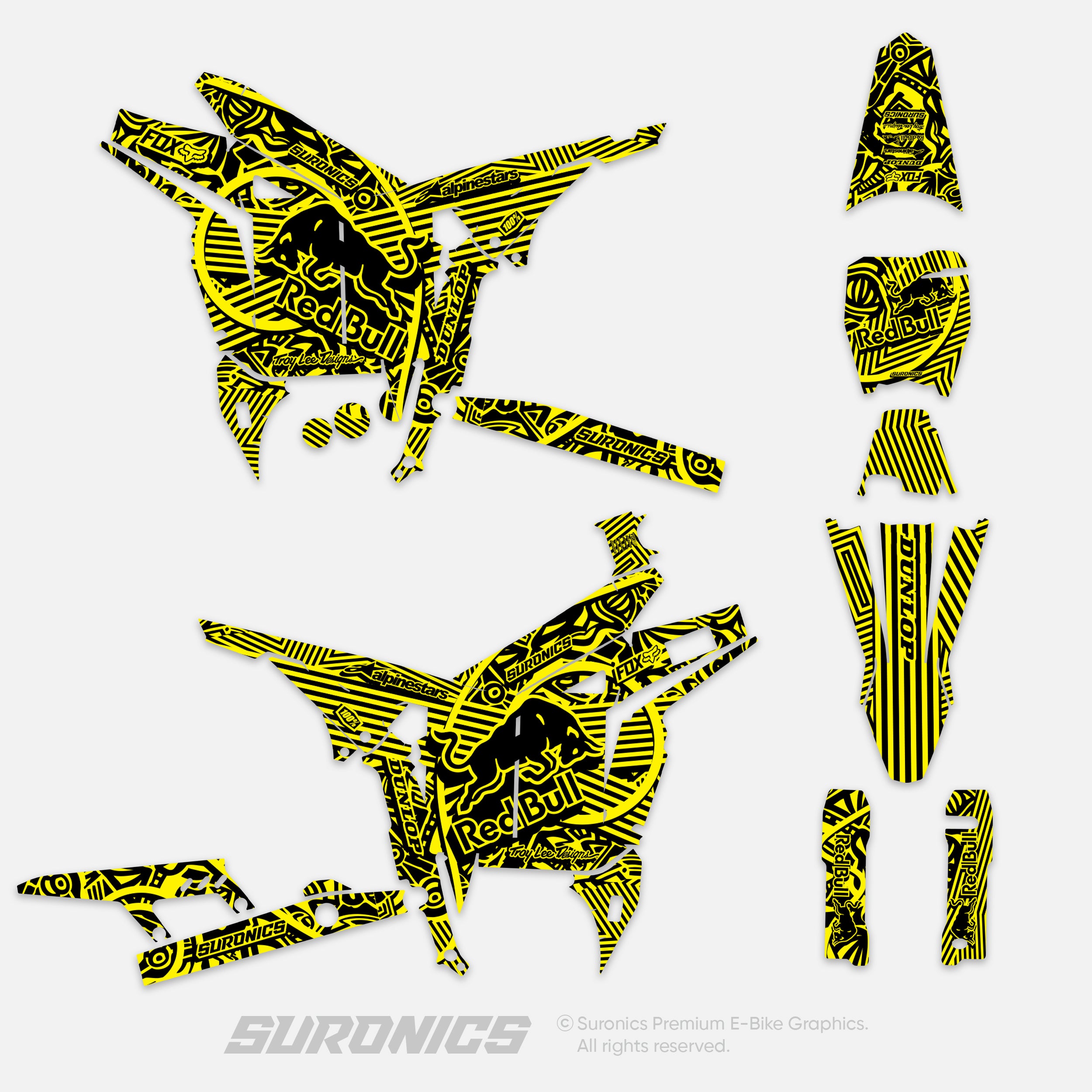 RACE ART BLACK YELLOW Talaria Komodo Graphics kit