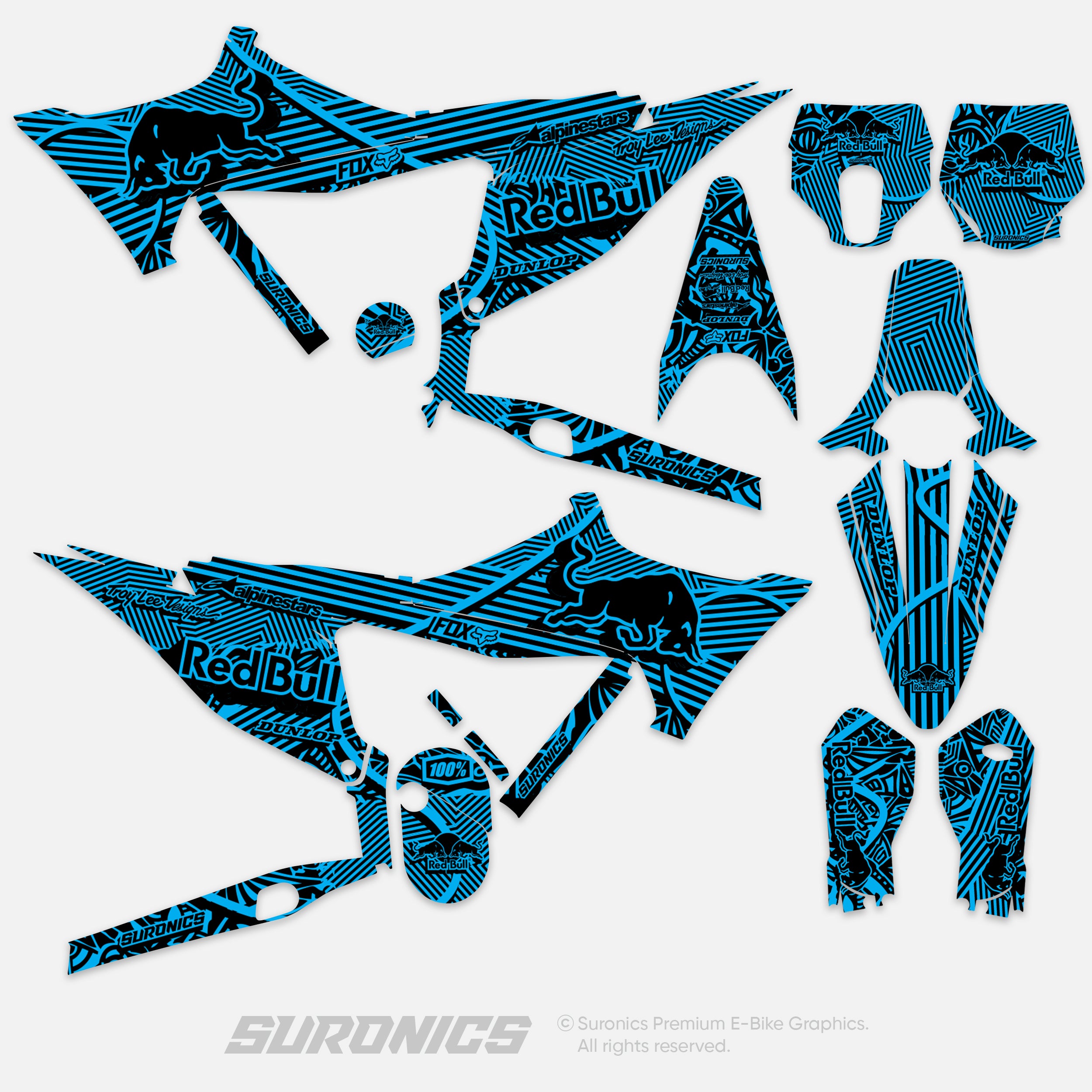 RACE ART BLACK CYAN Stark Varg Graphics kit