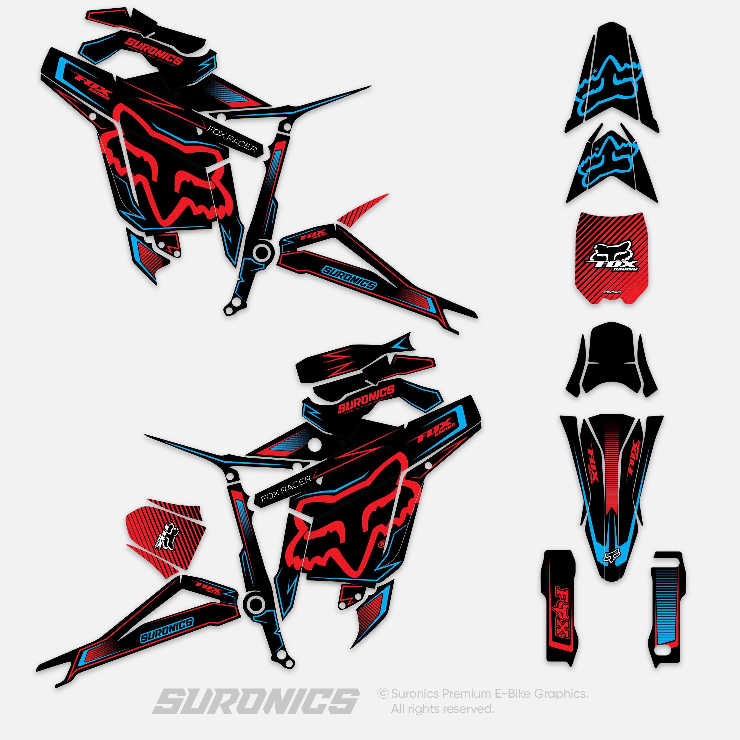 FOX RACER BLACK YELLOW Talaria Sting MX5 PRO Graphics kit