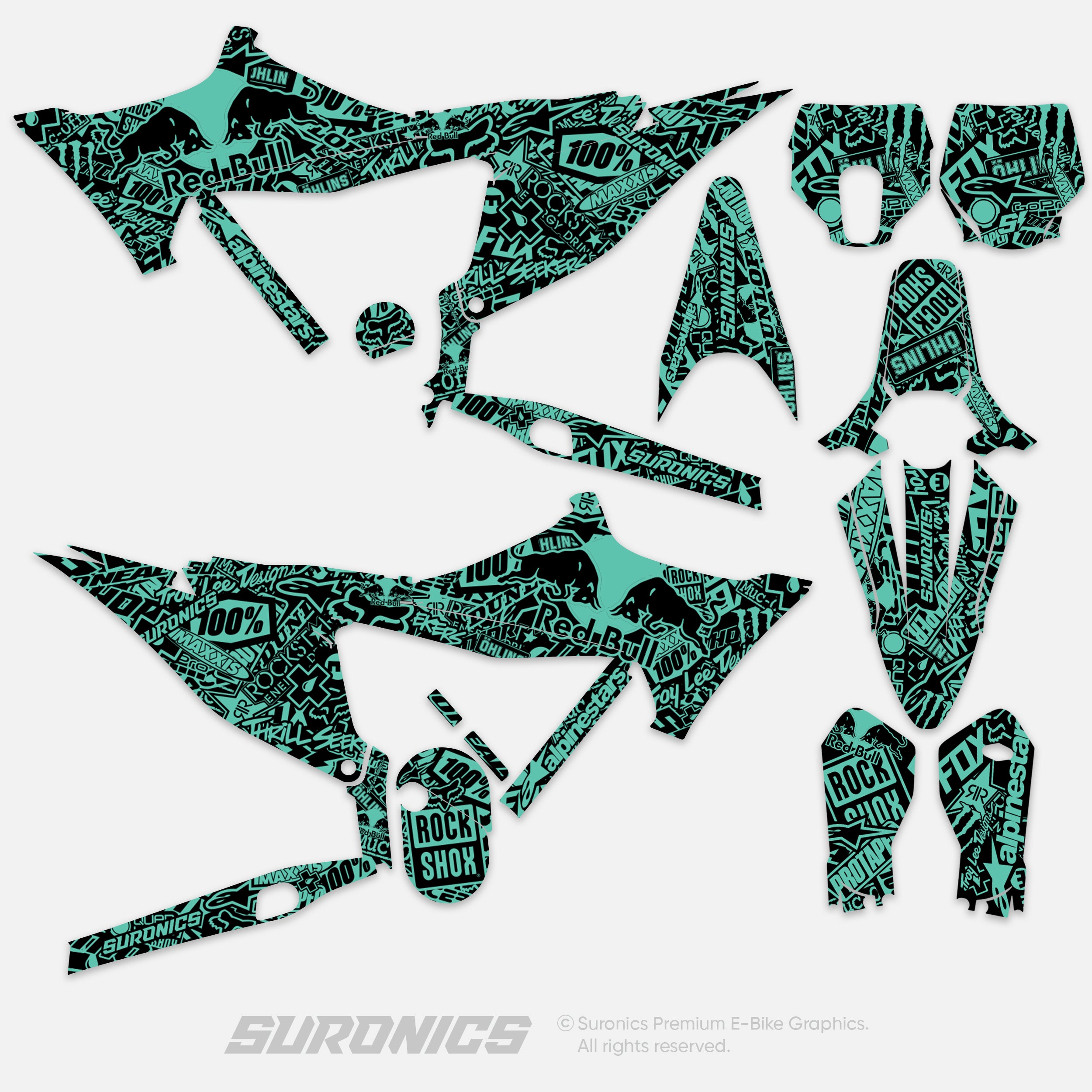 STICKY BLACK MINT Stark Varg Graphics kit